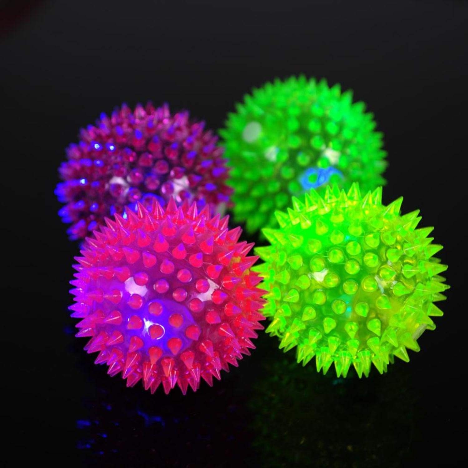 Woofy Led Whistle Squeaky Squeaker Sound Ball Puppy Dog Cat Pet Chew Playing Rubber Ball Toy 2Pcs