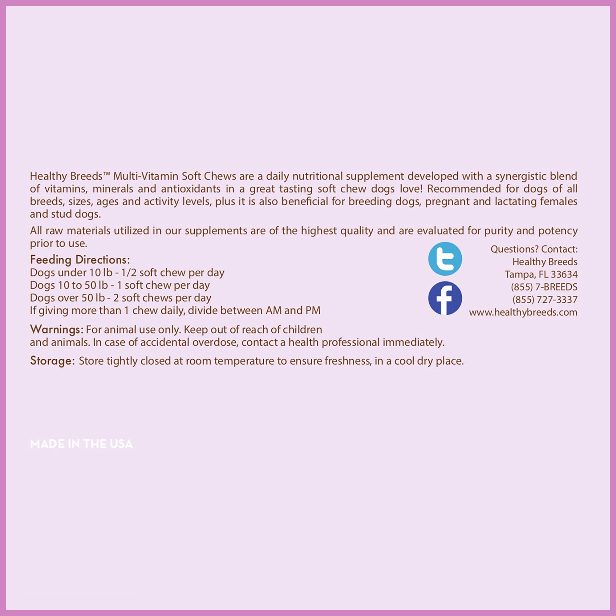 Healthy Breeds Flat Coated Retriever Multi-Vitamin Soft Chews 60 Count