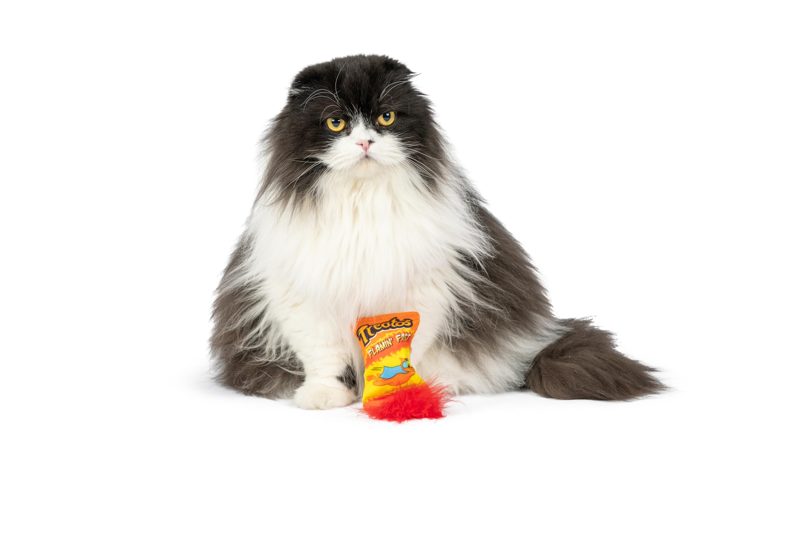 Huxley & Kent Plush Cat Toy - Treatos Snacks - Catnip Filled Interactive Toy - Orange - Model HK56081