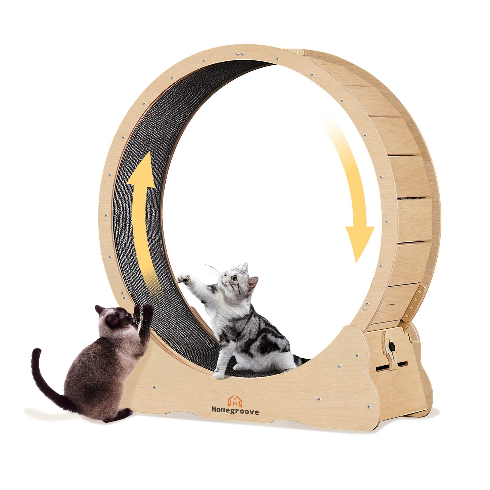 Homegroove Cat Exercise Wheel, 35.4 Inch Cat Wheels For Indoor Cats,Versatile Cat Running Wheel Treadmill With Detachable Carpet