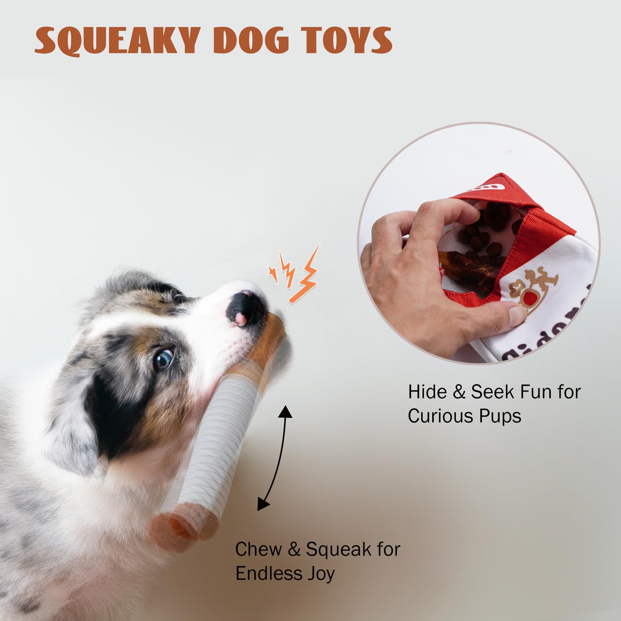 Nocciola Funny Squeaky Cigarette Dog Toys, Interactive Entertainment Plush Stuffed Pet Chew Supplies For Small Medium Breed, Out