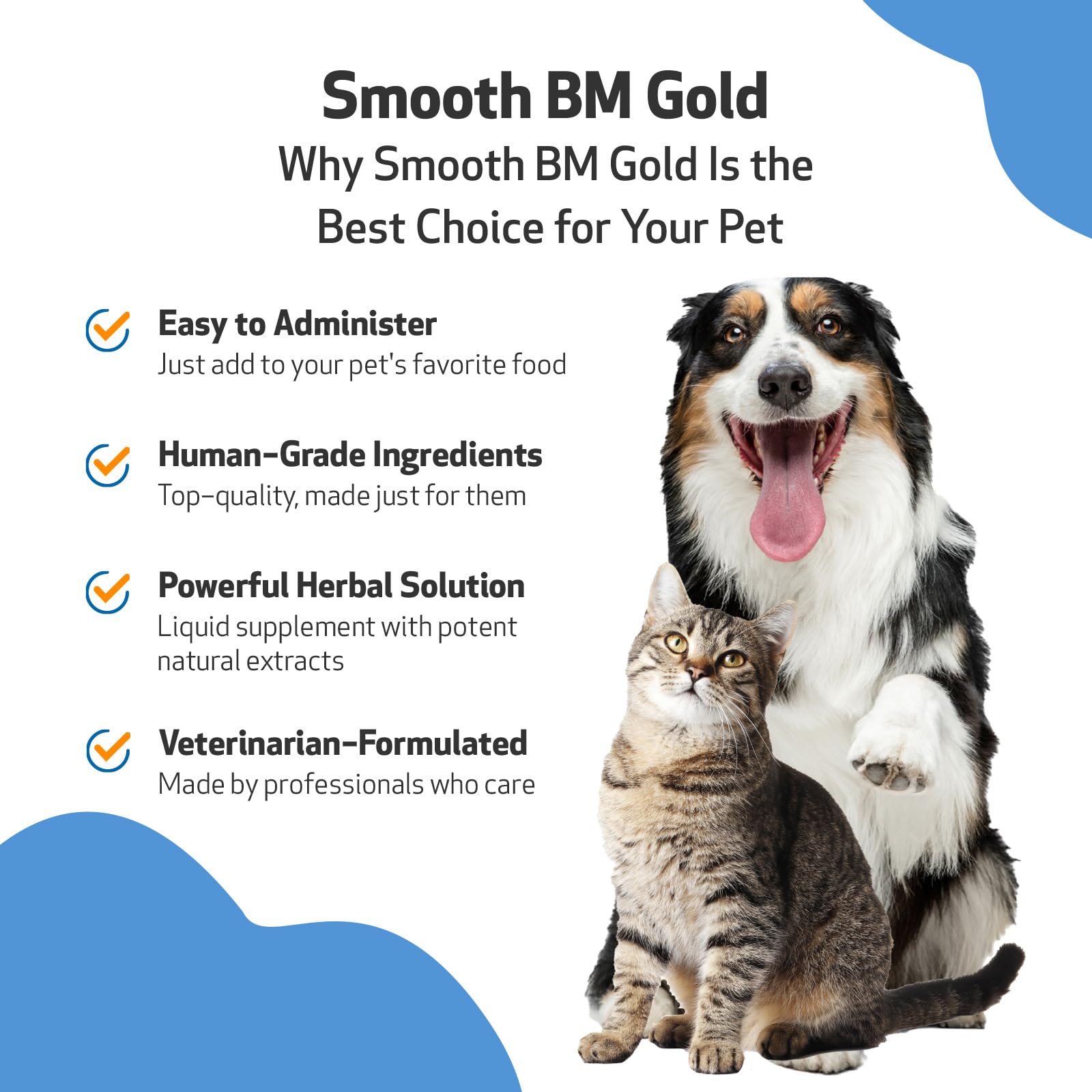 Pet Wellbeing Smooth BM Gold for Dog & Cats - Supports Healthy Bowel Movements, Normal Consistency, Gastrointestinal Health, Tri
