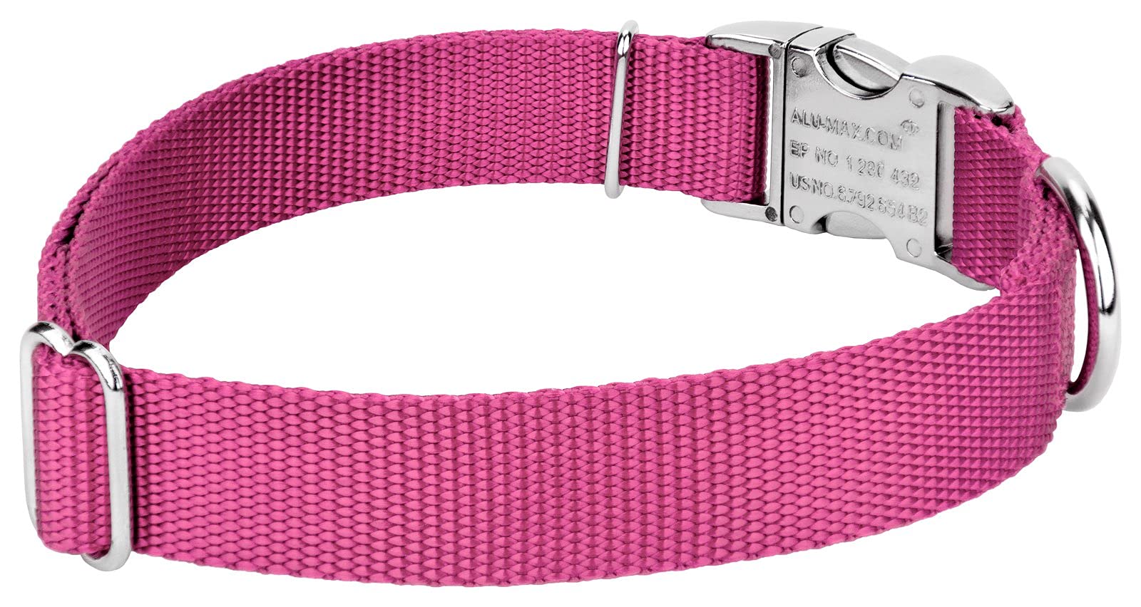 Country Brook Design - Vibrant 30+ Color Selection - Premium Nylon Dog Collar With Metal Buckle (Large, 1 Inch Wide, Rose)