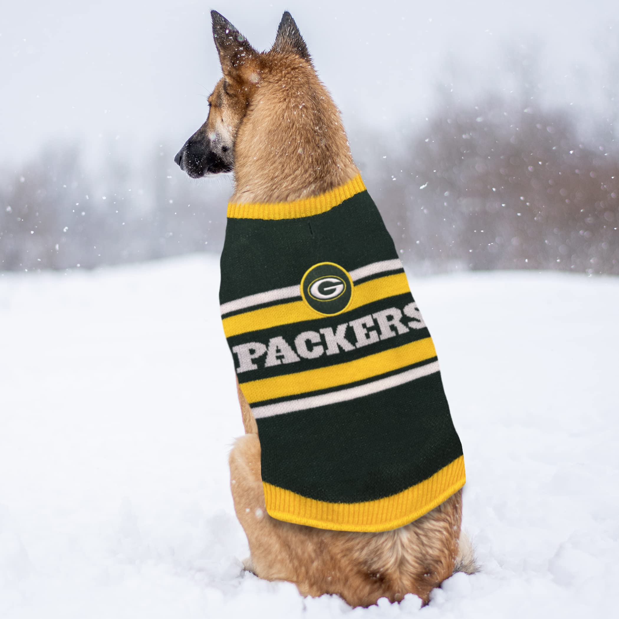 Pets First Nfl Green Bay Packers Dog Sweater, Size Small. Warm And Cozy Knit Pet Sweater With Nfl Team Logo, Best Puppy Sweater