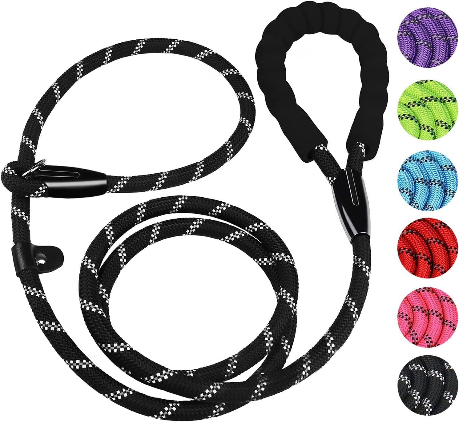 Dog Leash, 6 Ft Heavy Duty Dog Leashes, Durable Premium Quality Strong Rope Slip Leash With Comfortable Padded Handle And Highly
