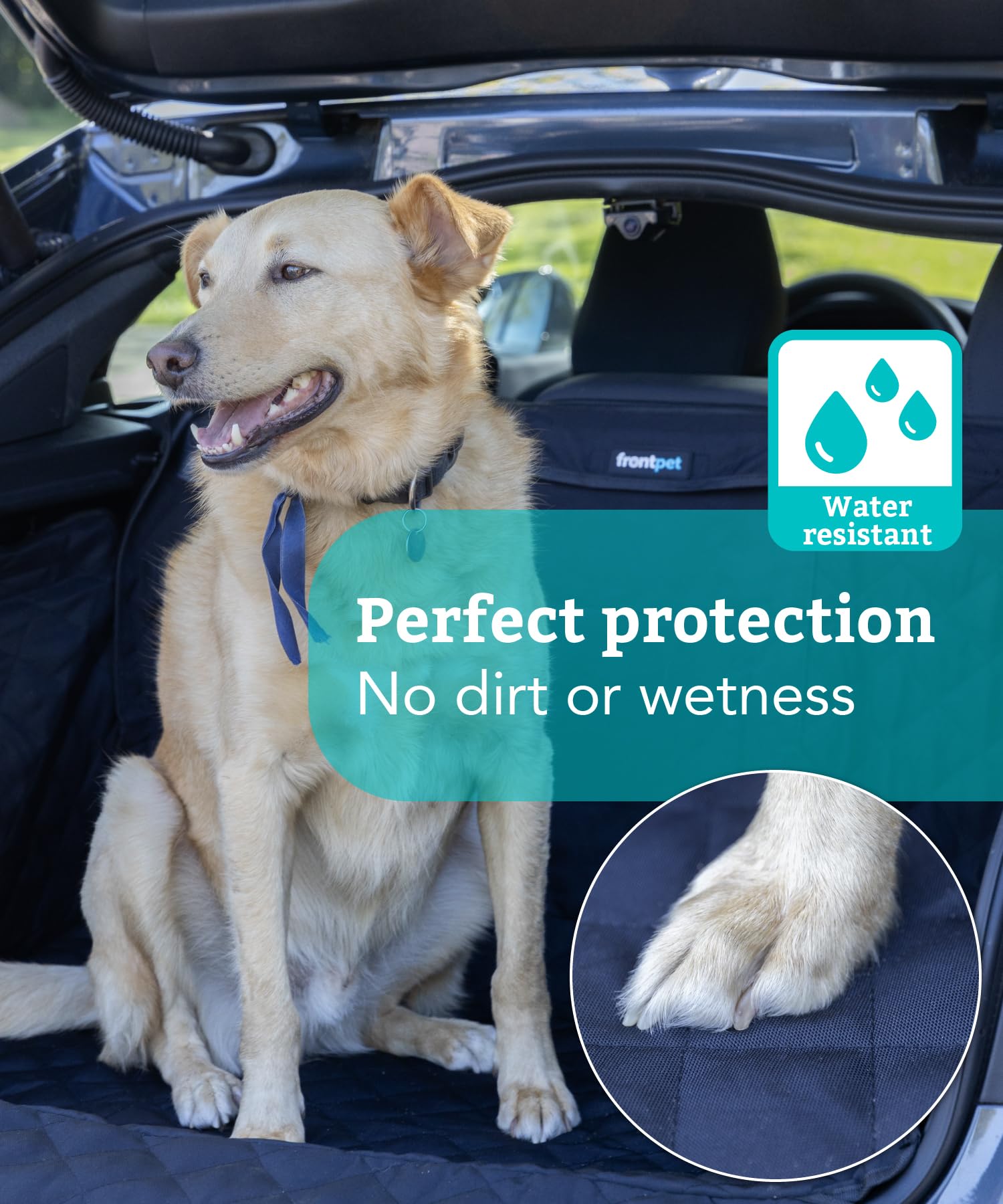 Frontpet Suv Cargo Liner For Dogs - Water-Resistant Pet Trunk Cargo Cover Mat For Suvs And Sedans With Bumper Flap Protector, Trunk Cover, Non-Slip Liner, (58' X 58') Upgraded 2025