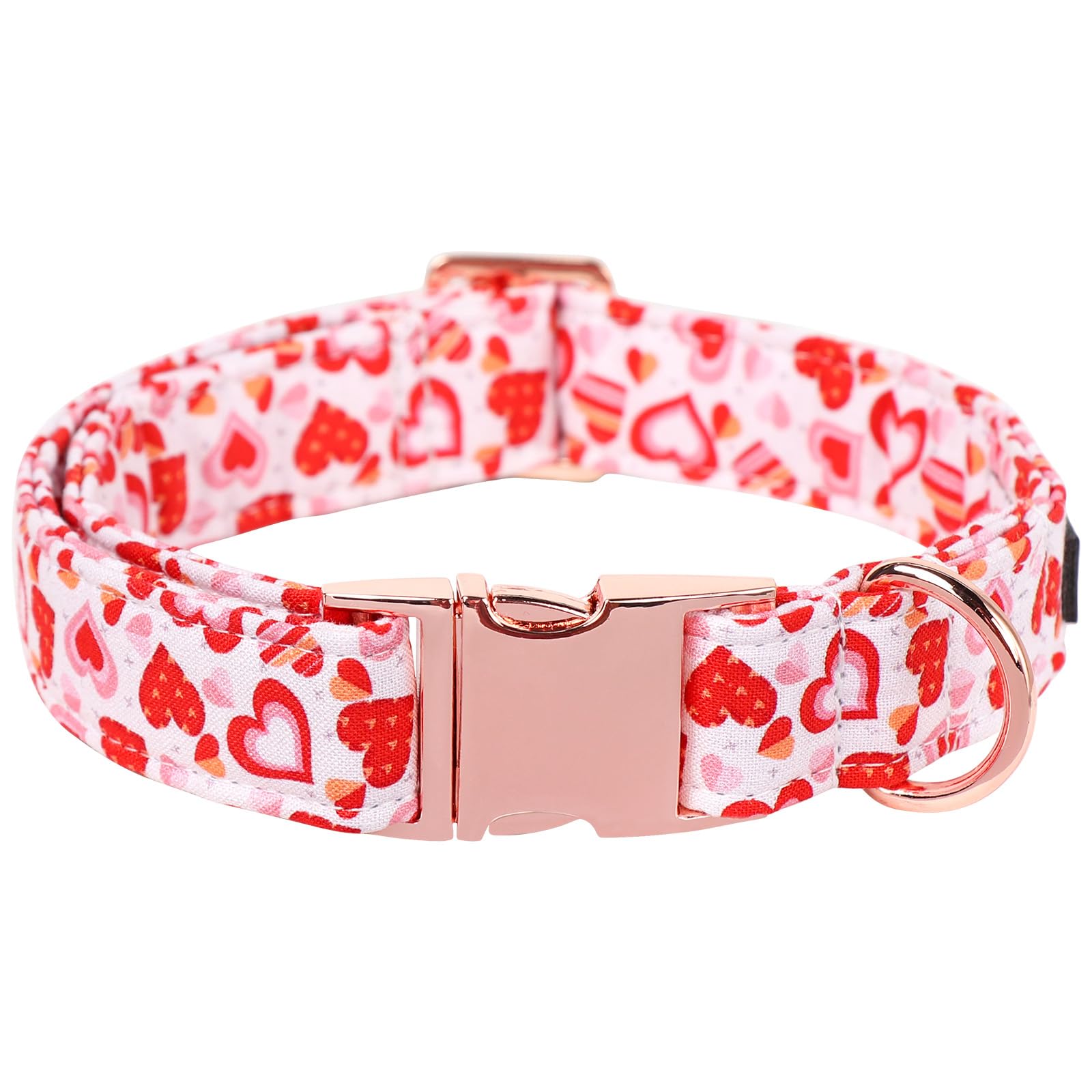 Maca Bates Valentines Dog Collar Comfortable Soft Heart Dog Collar With Metal Buckle Adjustable Puppy Collar Valentine For Small