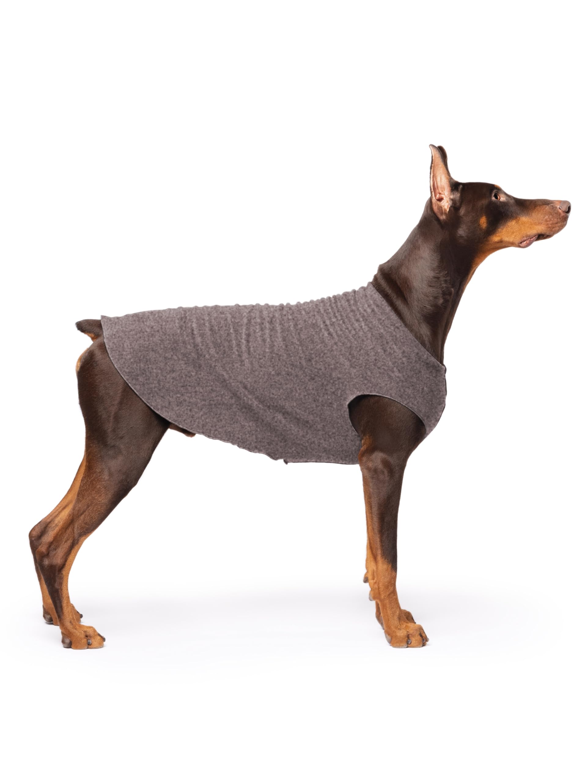 Gold Paw Stretch Fleece Dog Coat, Stretchy Pet Sweater, Machine Washable Pullover For Winter And Fall, Charcoal, 24