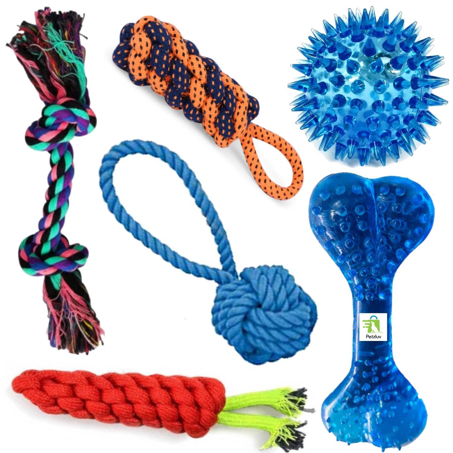Youhavedeal Durable Dog Chew Toys Set  Rope & Rubber Toys For Small To Medium Dogs, Interactive & Teething Toys For Puppy Aggre