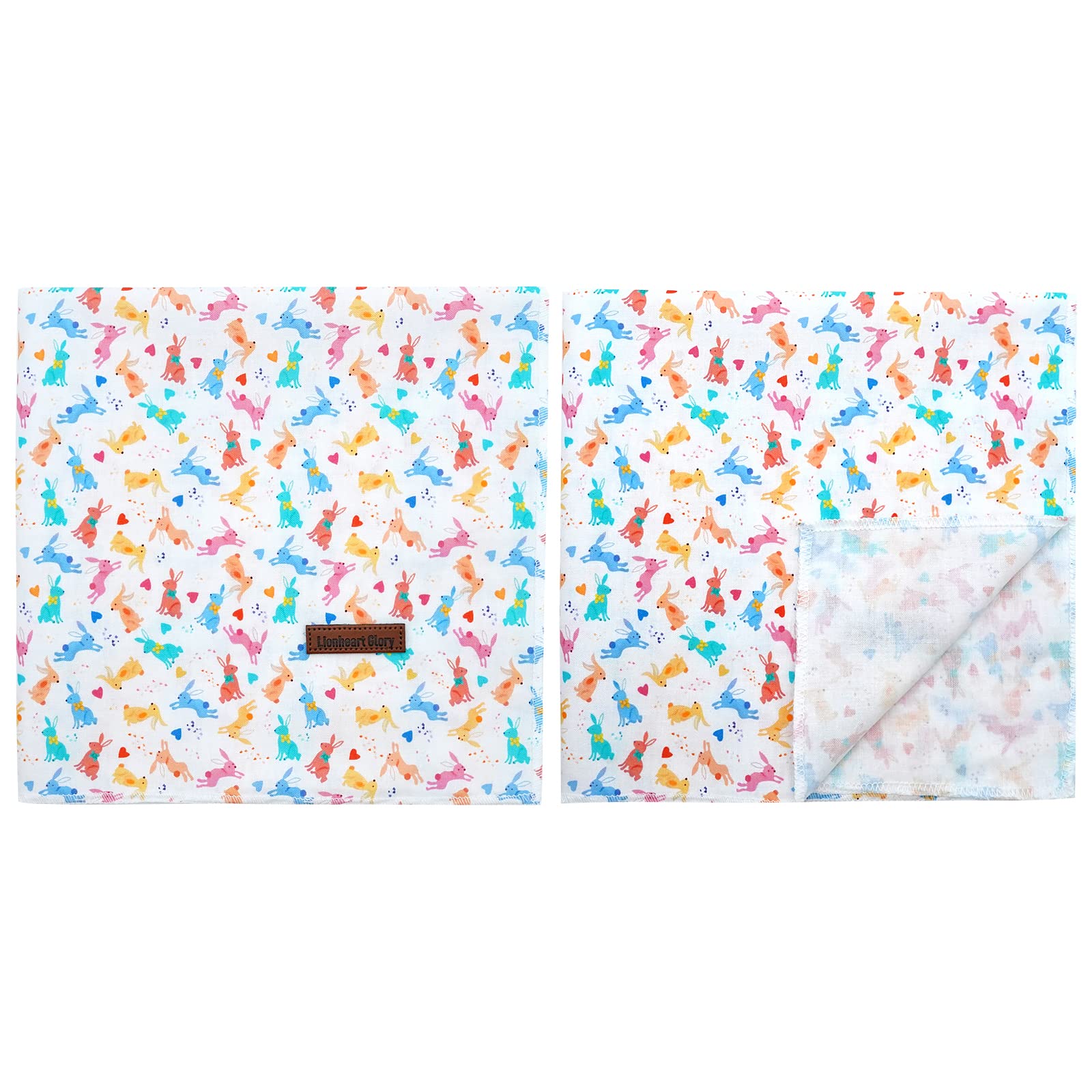 Lionheart Easter Dog Bandana - Soft Washable Square Adjustable Bandana For Medium Large Dogs