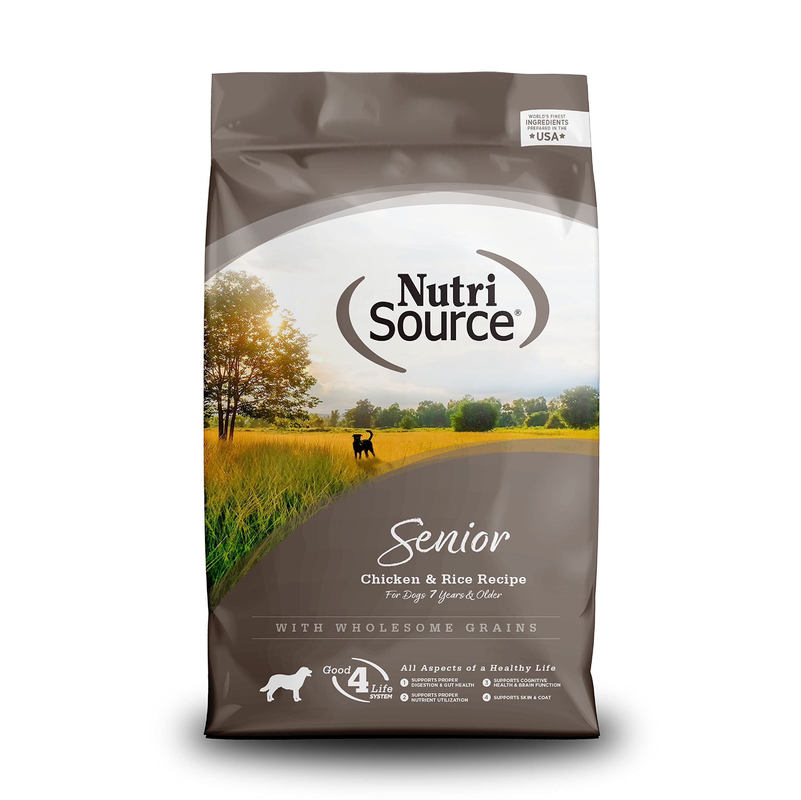 NutriSource Dry Dog Food for Seniors, Chicken and Rice, 26LB