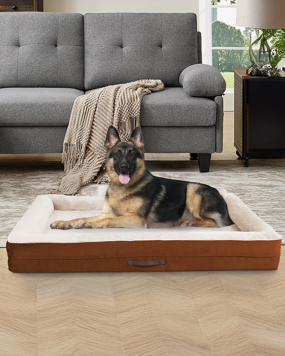 Xx-Large Orthopedic Dog Bed, Egg Foam Dog Couch With Removable Washable Cover, Waterproof Pet Sofa Bed With Non-Slip Bottom And 
