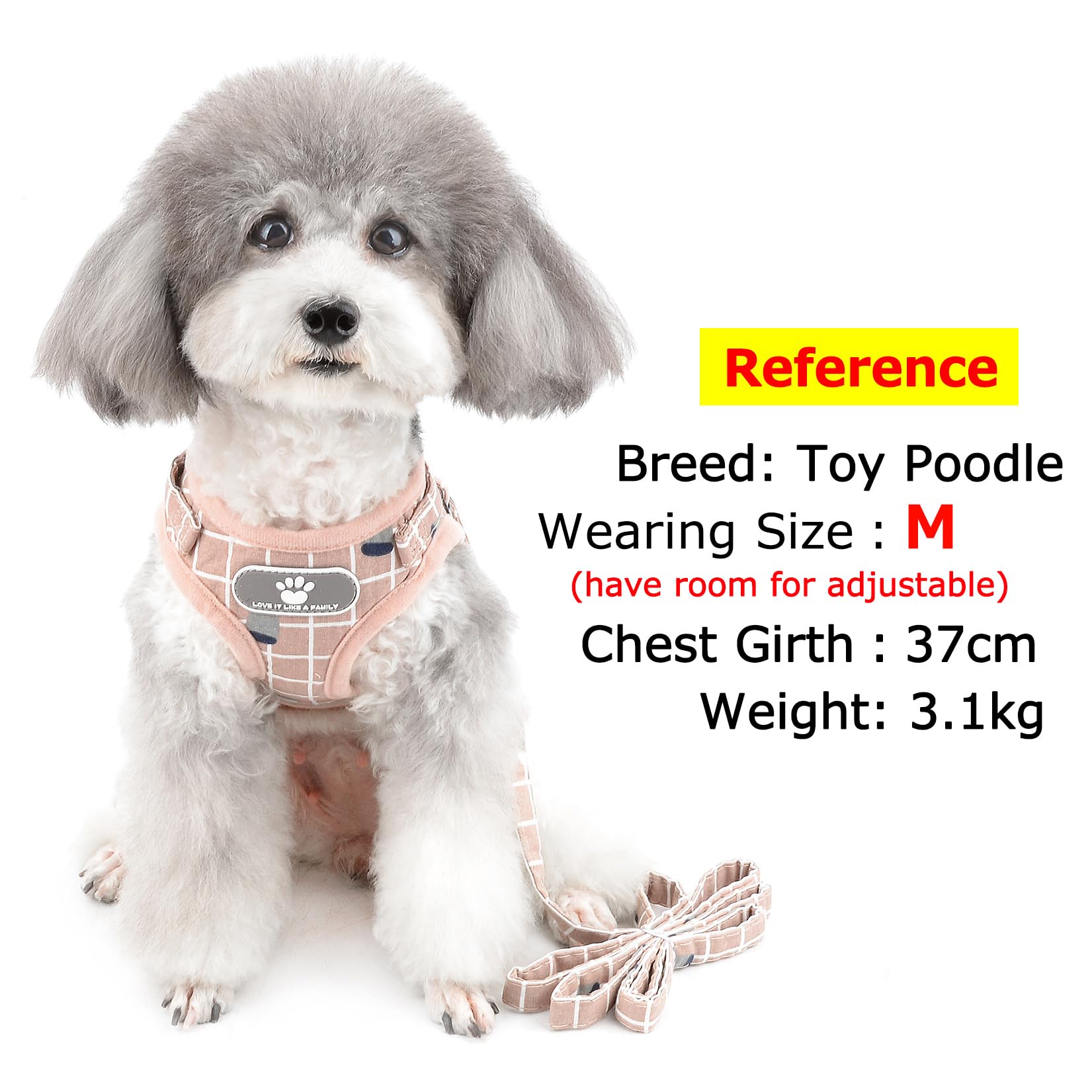 Zunea No Pull Small Dog Harness and Leash Set Adjustable Reflective Step-in Chihuahua Vest Harnesses Mesh Padded Plaid Escape Pr
