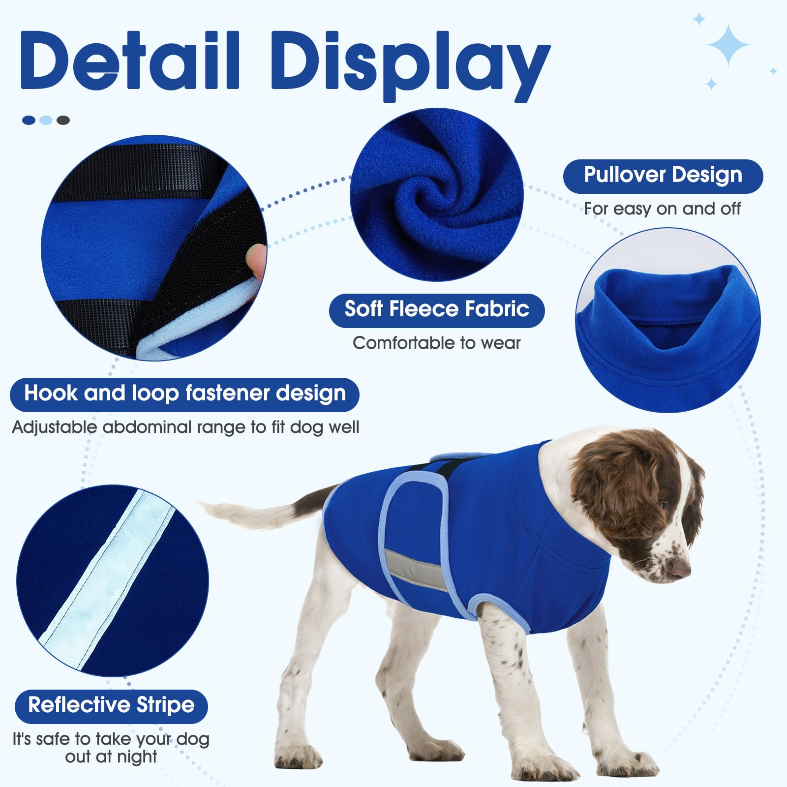 Nanaki Fleece Dog Vest - Cold Winter Dog Coat, Soft Plush Sweater, Adjustable Pullover Jacket
