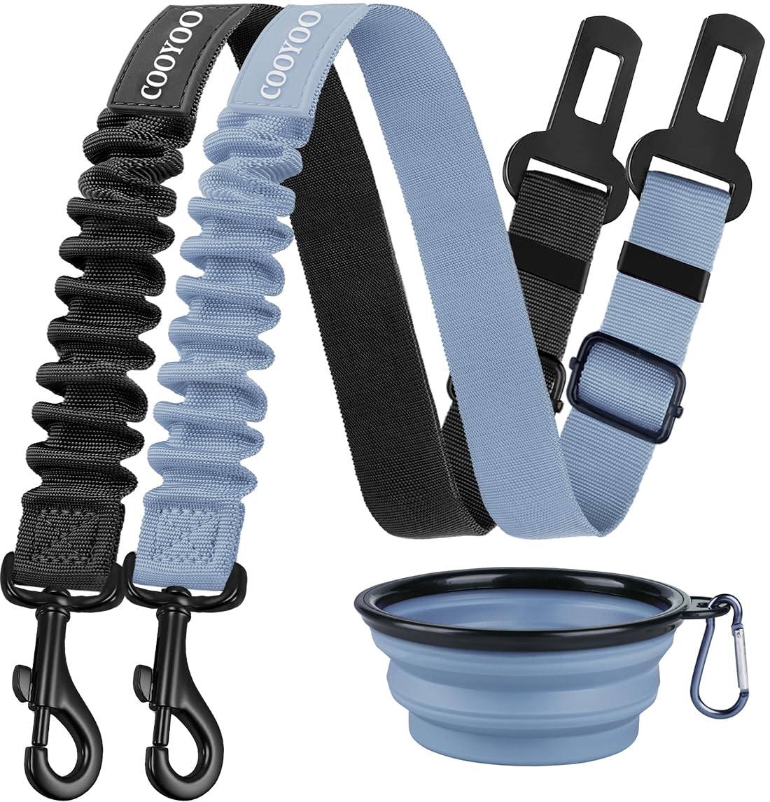 Cooyoo Dog Seat Belt,3 Piece Set Retractable Dog Car Adjustable Seatbelts For Vehicle Nylon Pet Safety Heavy Duty & Elastic & Durable Car Harness For Dogs