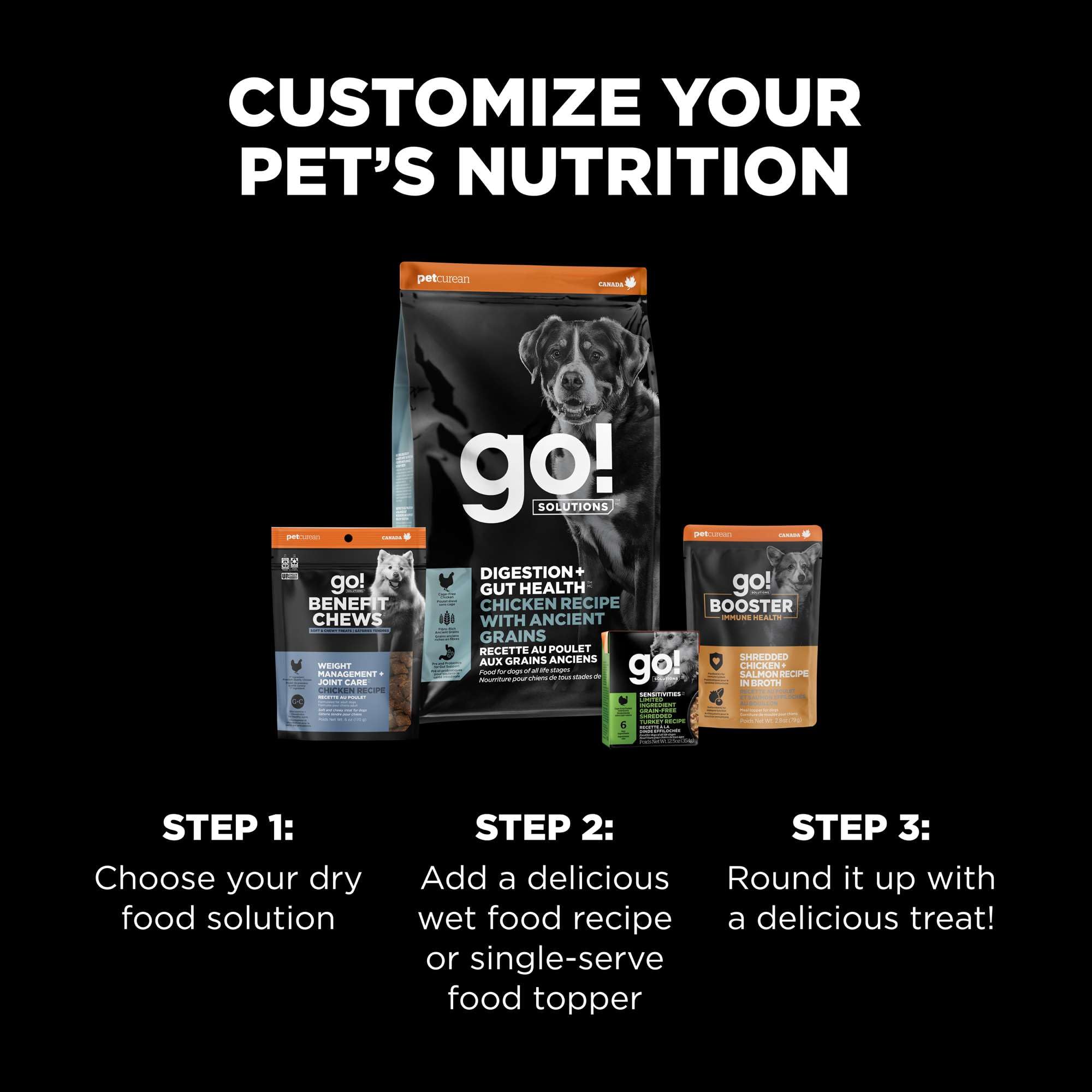 Go! Solutions Digestion + Gut Health Chicken Dry Dog Food, Premium-Quality Kibble for Gastrointestinal & Digestive Wellness, Sup