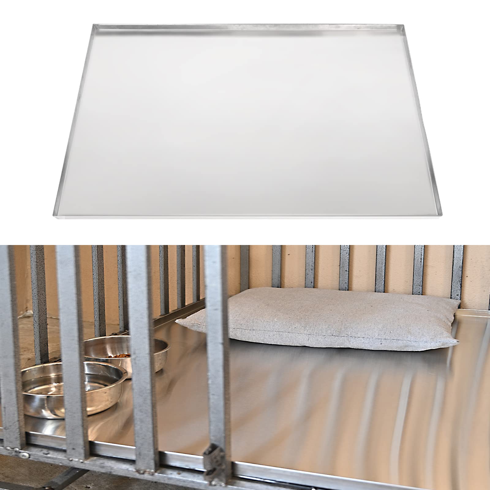 Icitywall 41X27.38X1 Replacement Tray For Dog Crate, Stainless Steel, Chew-Proof And Crack-Proof Dog Kennel Tray Replacement