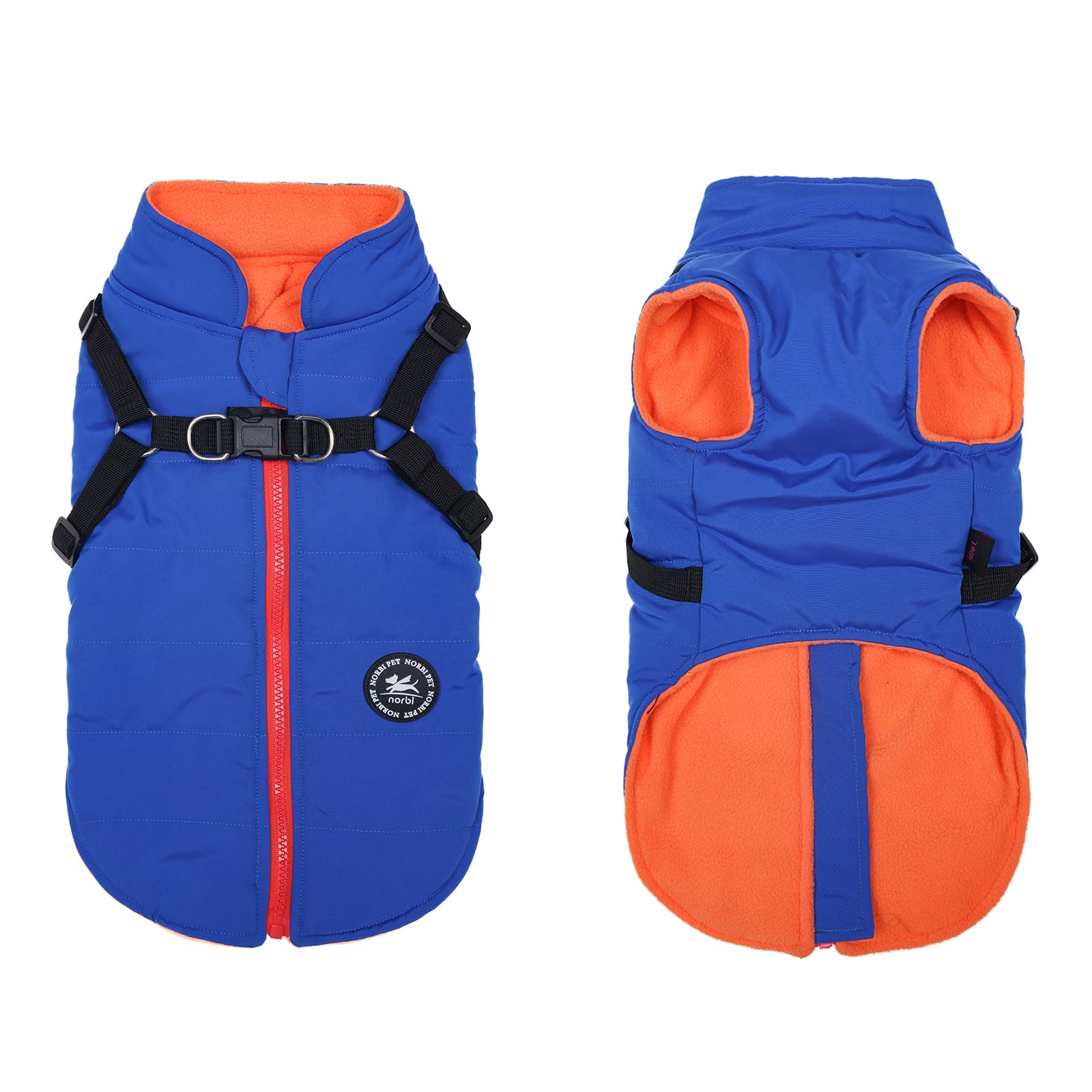 Norbi Dog Coat Winter Coat With Harness Built In, Dog Jacket Adjustable Warm Coats For Xl Size Dogs,Cold Weather Coats