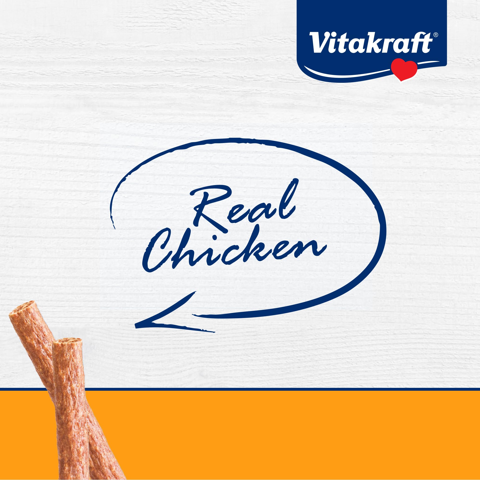 Vitakraft Treaties Dog Chew Sticks - Treats Made with 90% Chicken - Soft Jerky Treats - Dog Chews No Rawhide, 56-Sticks
