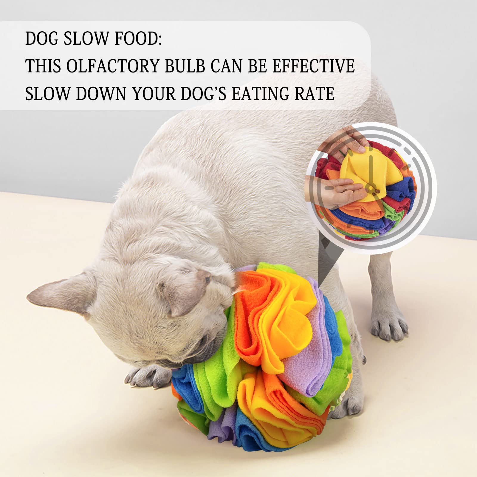 Wishlotus Snuffle Ball (Rainbow), Interactive Pet Toy For Dogs, Slow Feeder, Stress Relief, Exercise Toy For Small/Medium Breeds