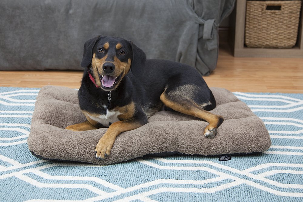 Sportpet Designs Waterproof Pet Bed With Non Skid Bottom Fits Plastic Dog Kennel, 33 Inch (Cm-0353-Cs01), Light Brown