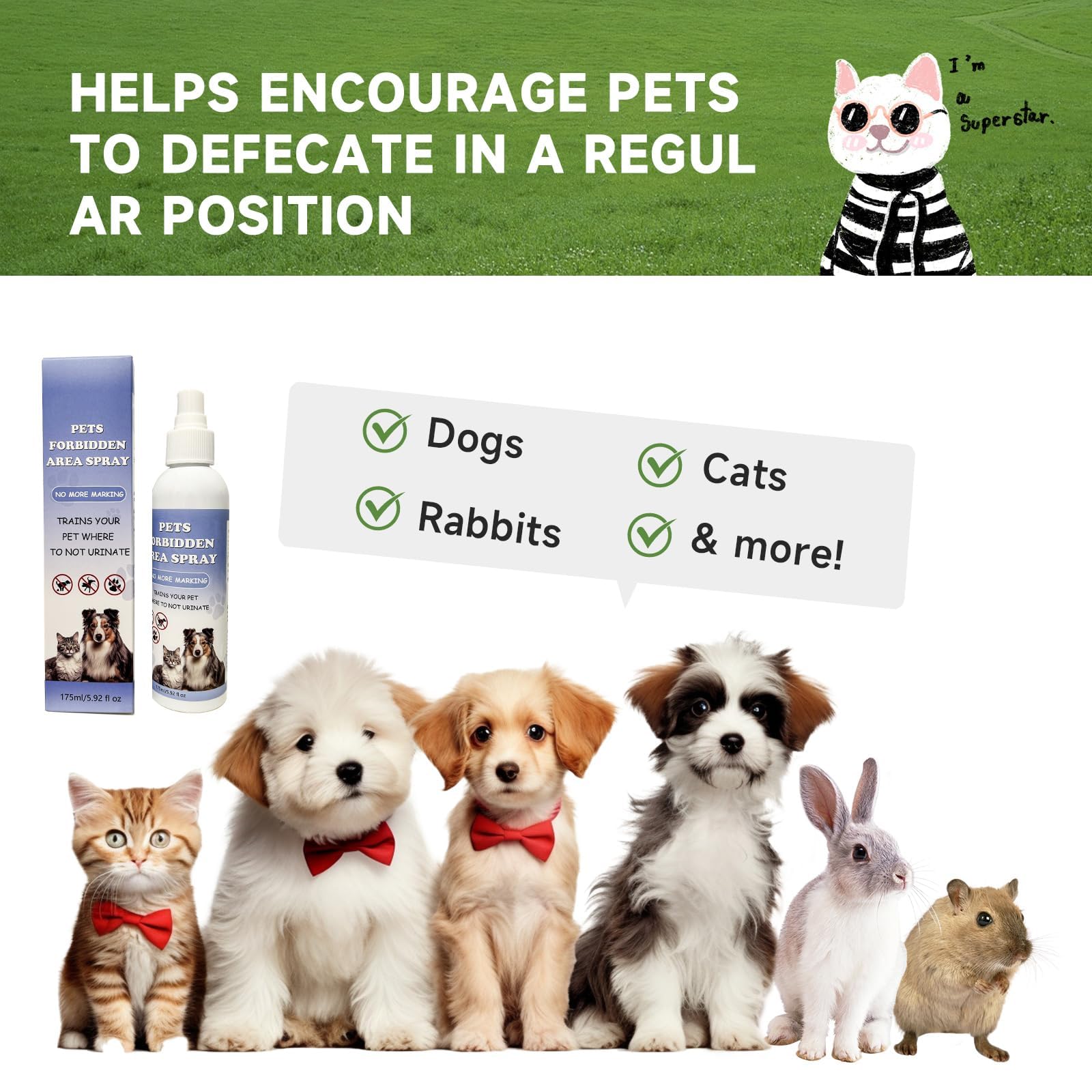 Virmate Dog Not Here! Pet Training Solution - Prevents Chewing, Licking & Peeing - Helps Pets Learn Where Not to Urinate - Safe