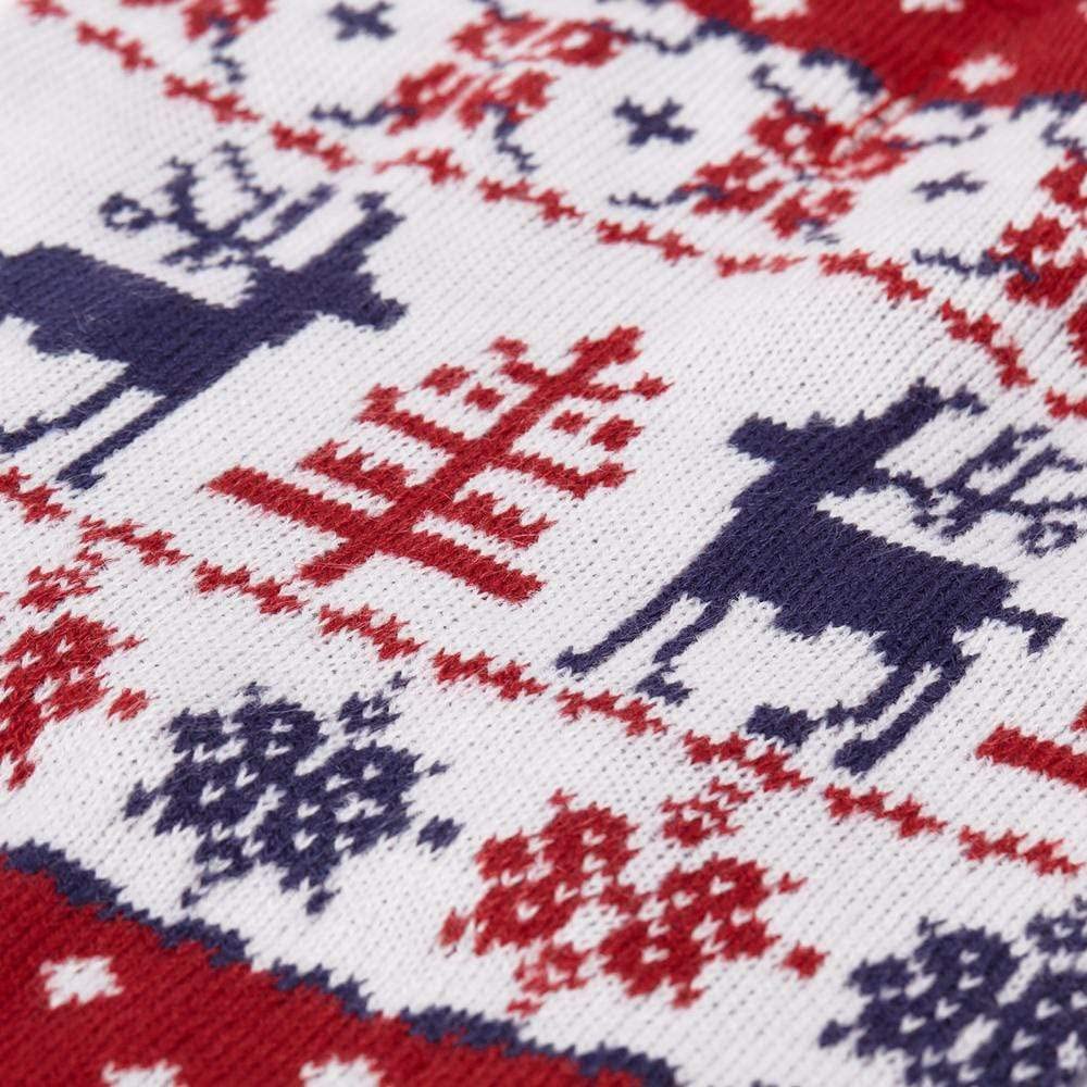 Blueberry Pet Christmas Reindeer And Snowflake Dog Sweater In Light Beige, Back Length 20', Pack Of 1 Clothes For Dogs