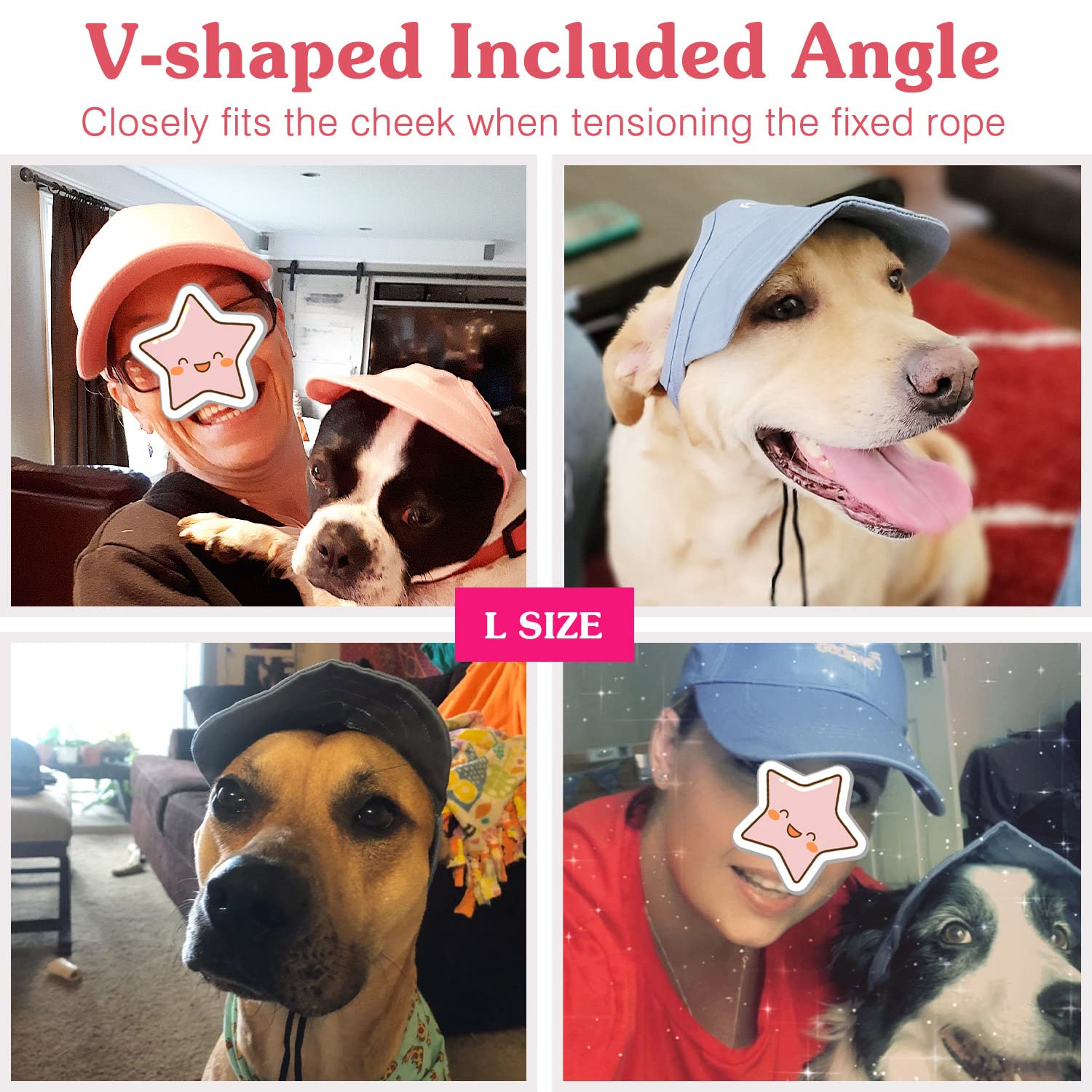 Pawaboo 2Pc Owner And Dog Hat Set, Pet'S Mom/Dad Baseball Cap Set, Dog Visor Cap Sun Protection Hats With Ear Holes And Adjustab