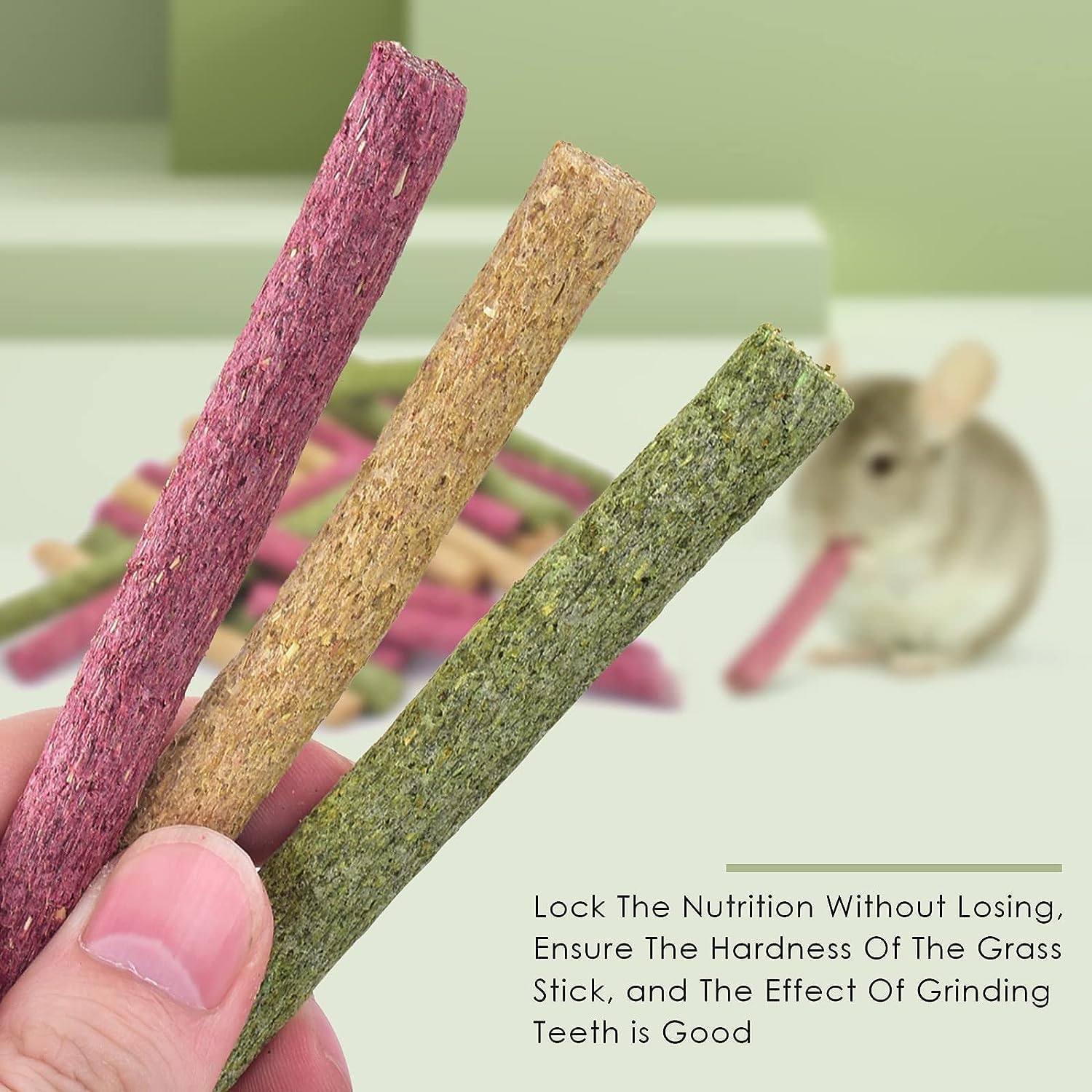 ERKOON Timothy Hay Sticks,Rabbit Chew Toys for Teeth Natural Molar Sticks Rabbits Treats for Bunnies, Chinchilla Guinea Pigs, Ge