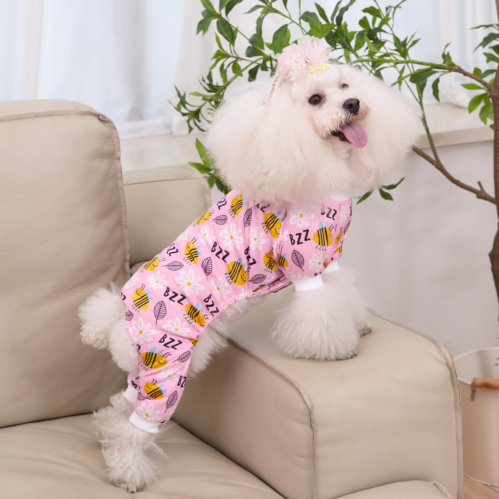 Cutebone Small Dog Pajamas Shirt Stretchy Summer Puppy Pjs Soft Cat Onesies Pet Clothes For Daily Wear Da24M