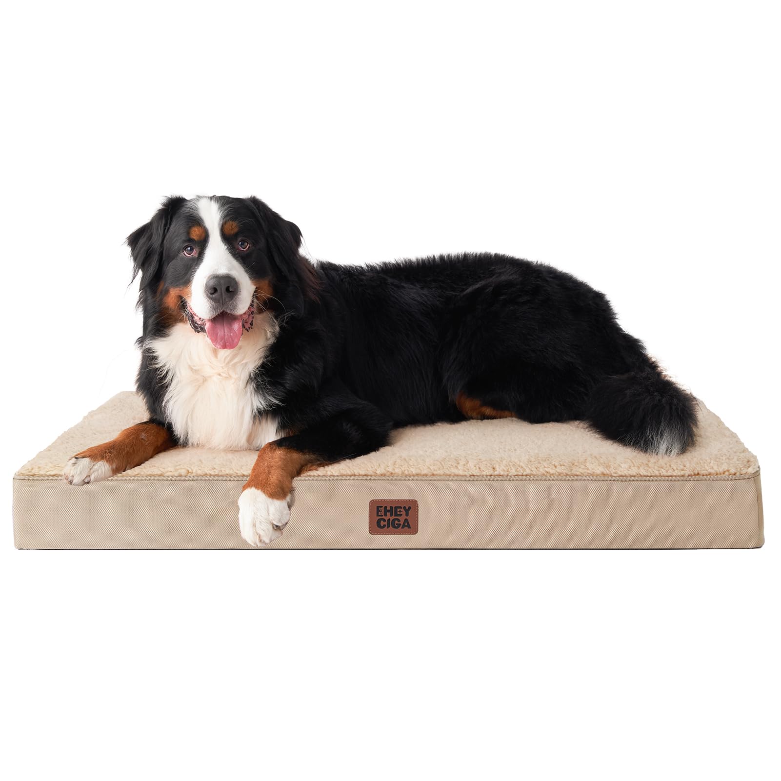 EHEYCIGA Orthopedic XXL Dog Beds for Jumbo Dogs with Removable Washable Cover,Khaki, 50x36