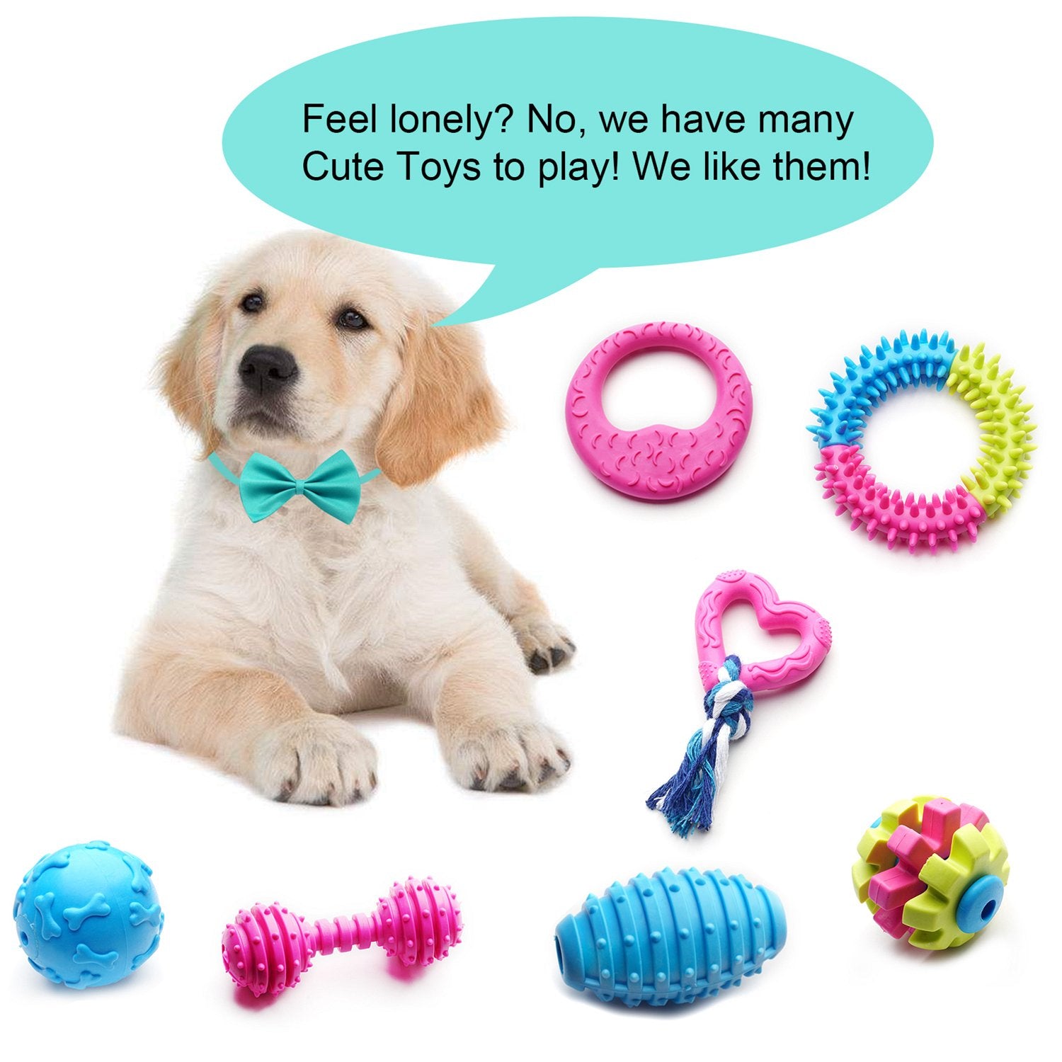 Szkokuho Small Dogs Puppy Chew Toys 17Pack Cute Variety Shape Multi Colors Designs To Bite Anytime Enjoy Teething Toys Training Supplies