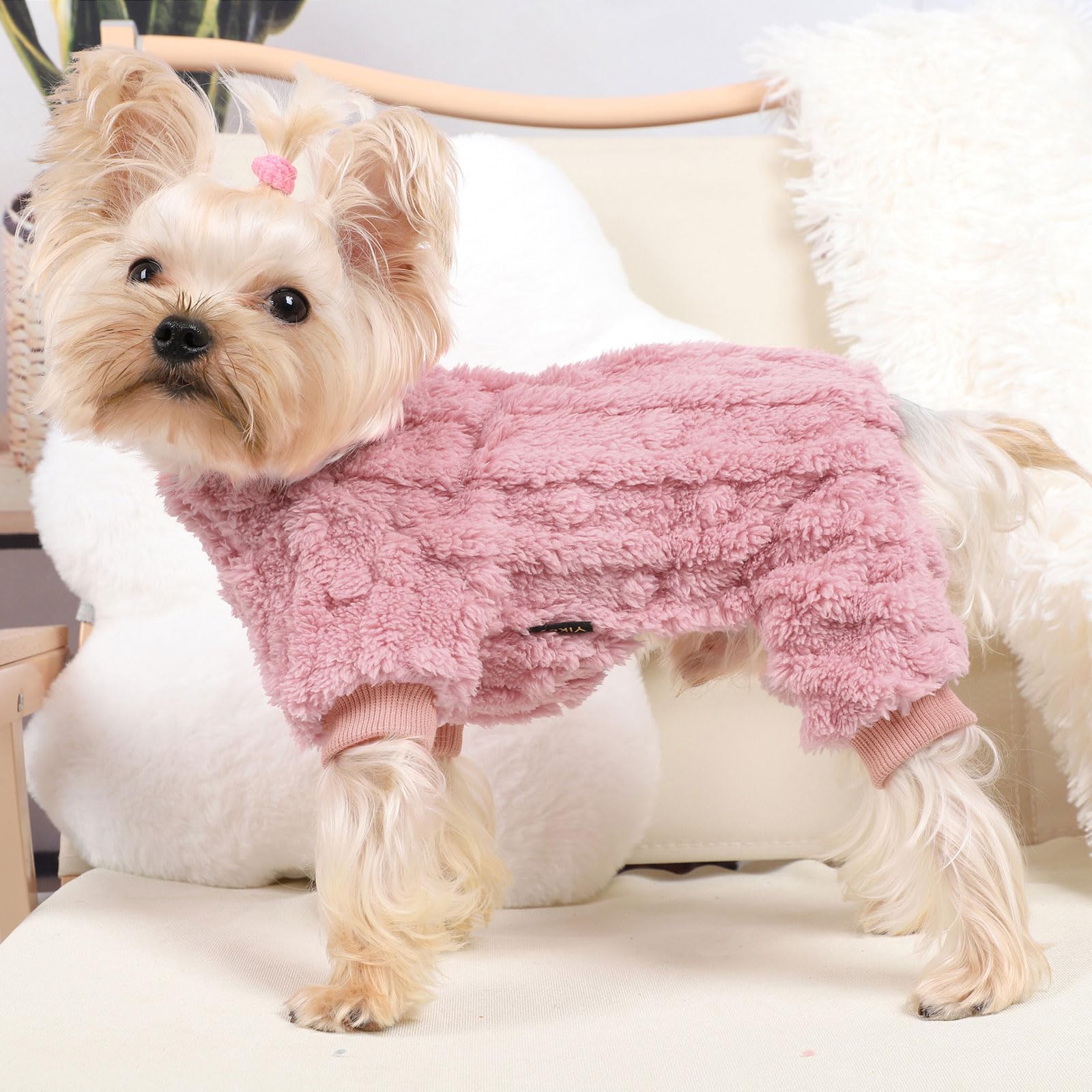 Kosiyi Dog Sweaters For Small Dogs, Valentine'S Day & Halloween Dog Clothes, Turtleneck Pullover, Pink, X-Small, Cotton Blend Fl