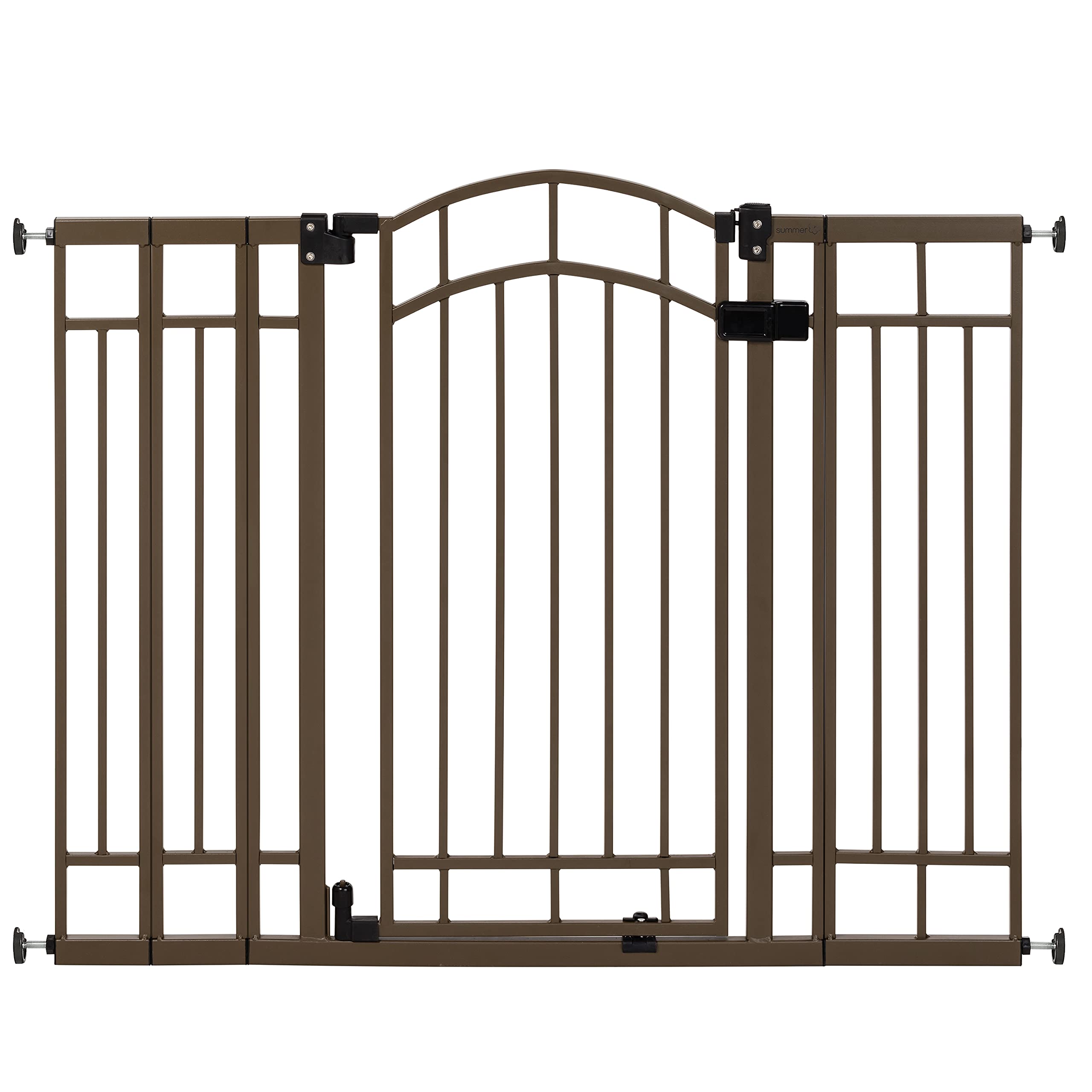 Summer Infant Multi-Use Decorative Extra Tall Safety Pet And Baby Gate, 28.5'-48' Wide, 36' Tall,Pressure Or Hardware Mounted,Install On Wall Or Banister In Doorway Or Stairway,Auto Close Door-Bronze