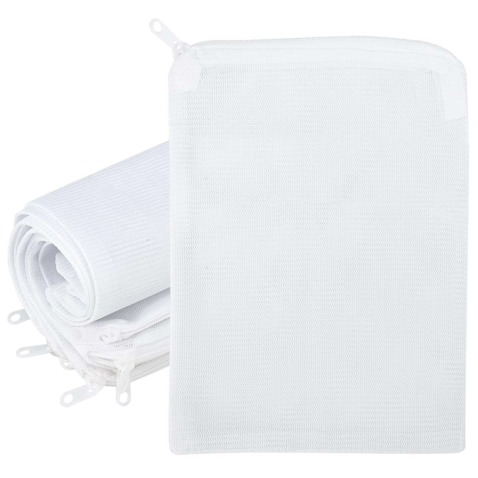 Segarty Filter Media Bags, 10 Pack 0.5Mm Fine Mesh 7.7 X 6 Inch White Reusable Nylon Aquarium Net Bags With Plastic Zipper For A