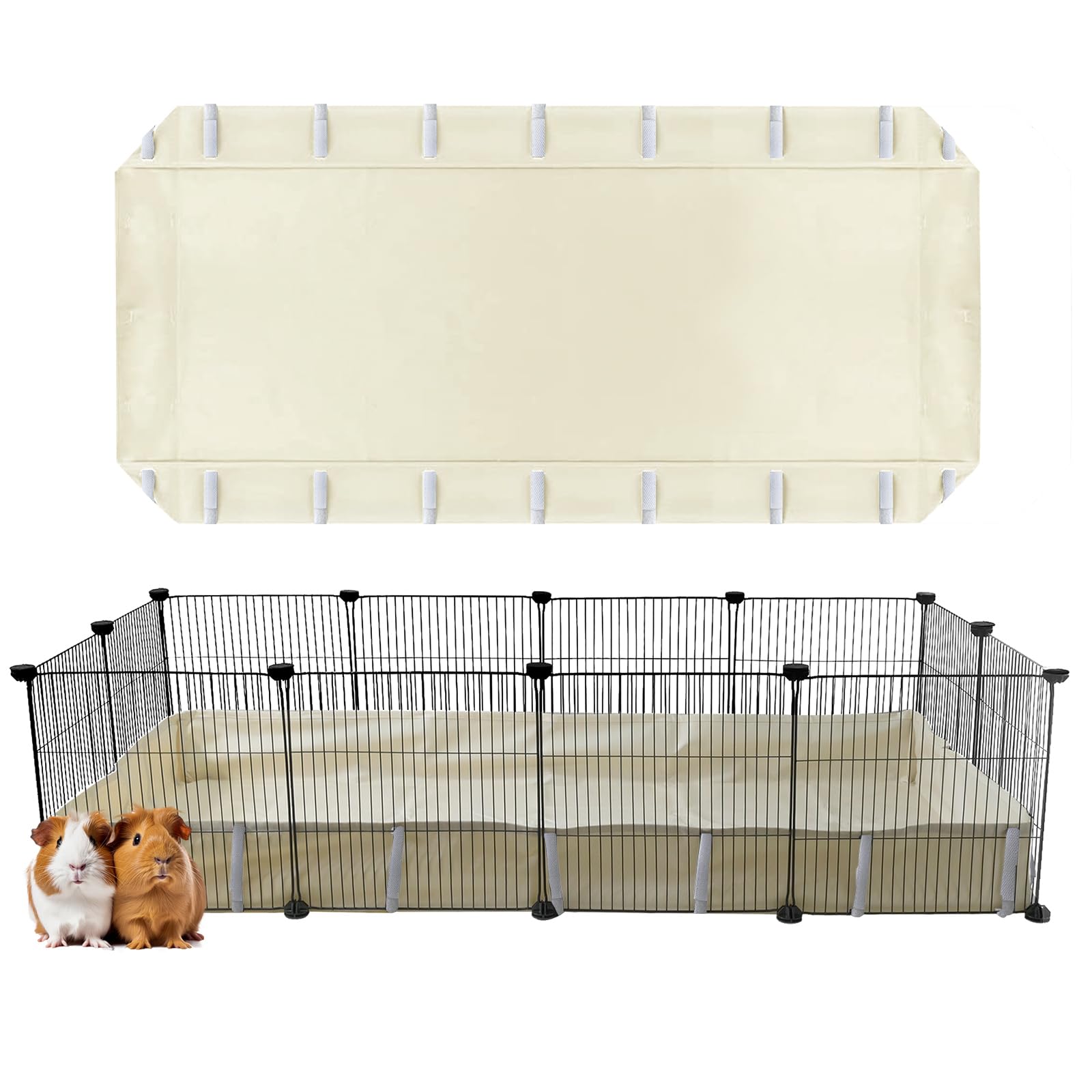 Fulue Guinea Pig Waterproof Cage Liner C&C 2X4,Guinea Pig Cage Canvas Bottom Replacement 56X28 55X27Beige (C&C 2X4)