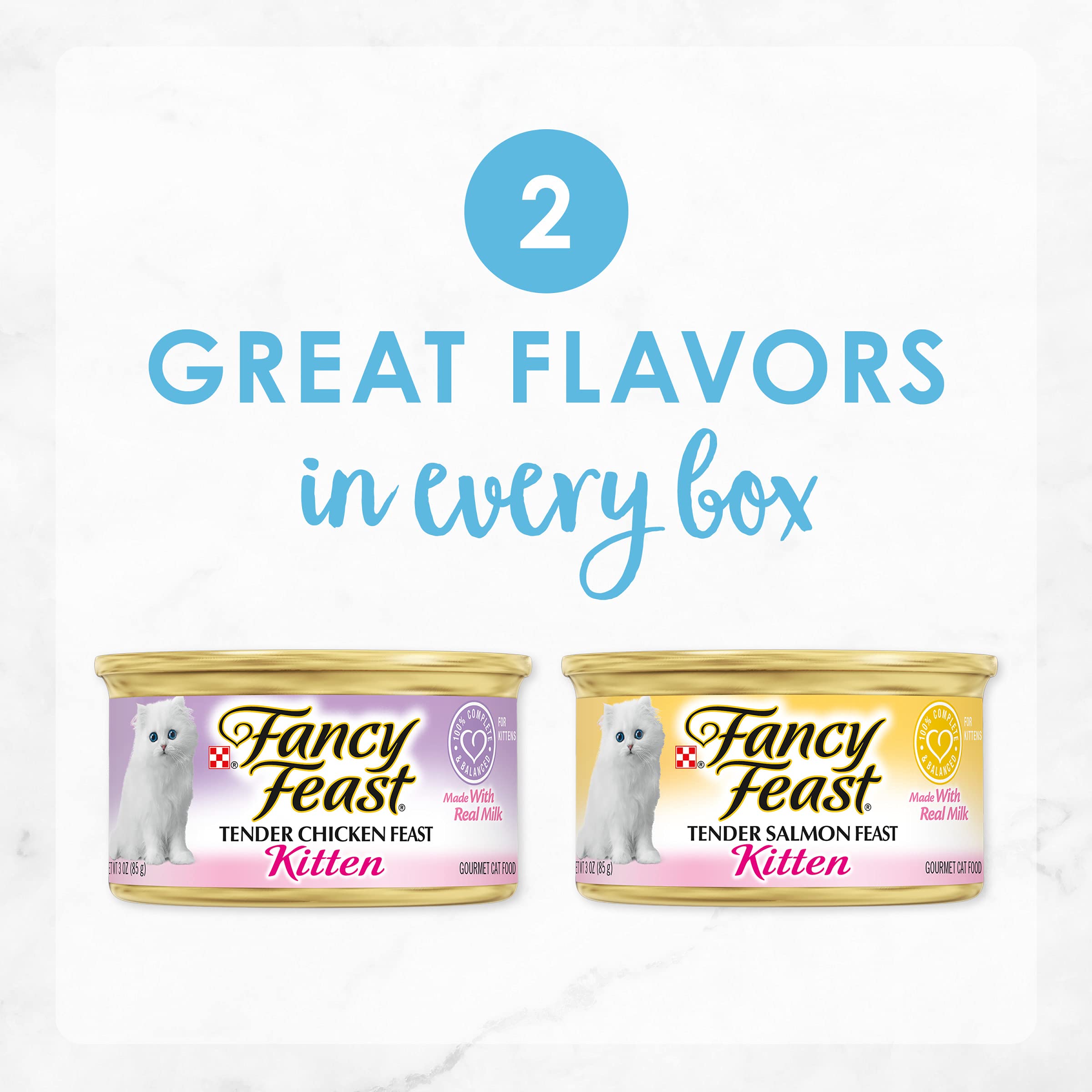 Purina Fancy Feast Grain Free Pate Wet Kitten Food Variety Pack, Kitten Classic Pate Collection Chicken & Salmon - (2 Packs of 1