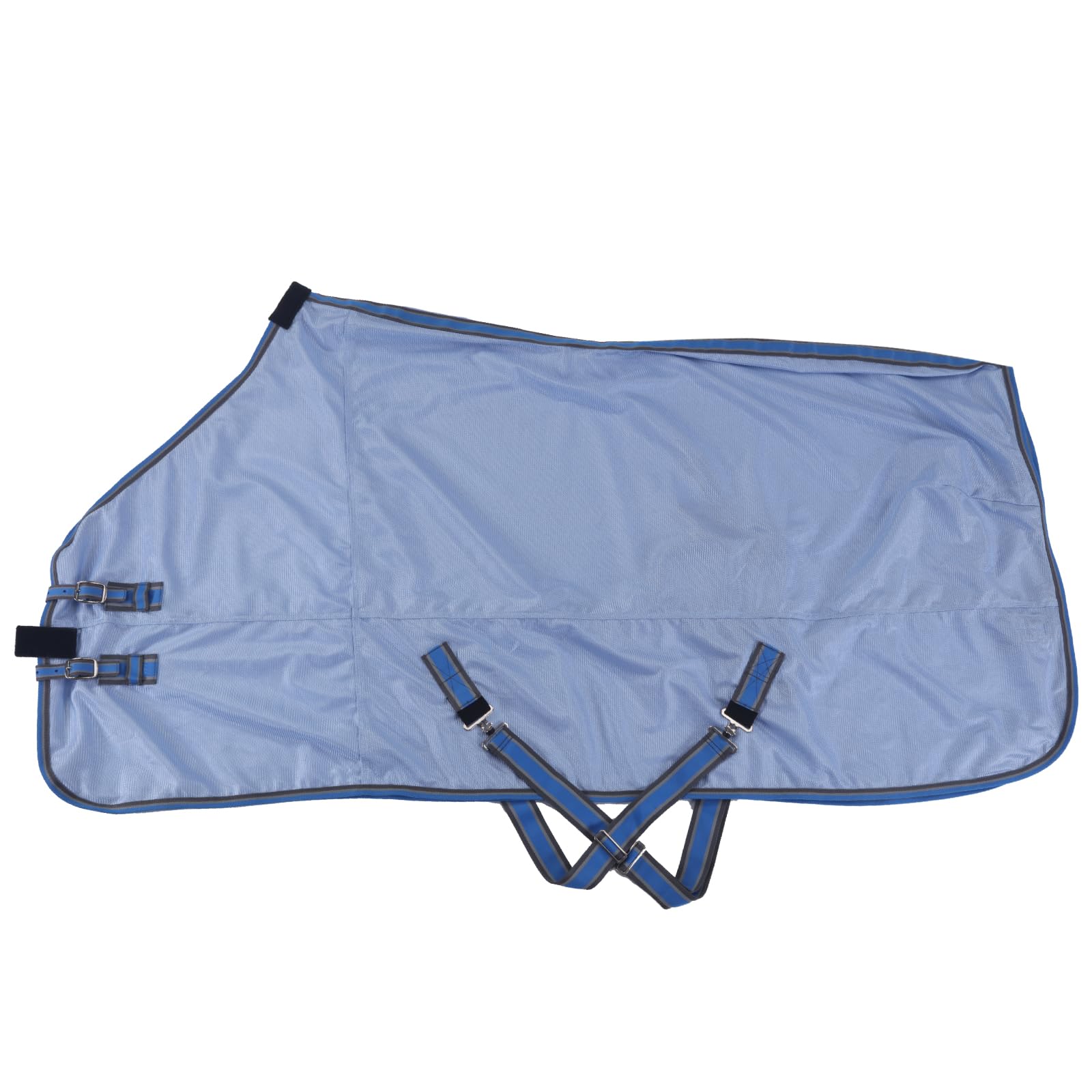 Gallopoff Horse Fly Sheet, Standard Neck Comfy Mesh Fly Sheet For Horses, Equine Summer Sheets Uv-Protective Lightblue 78