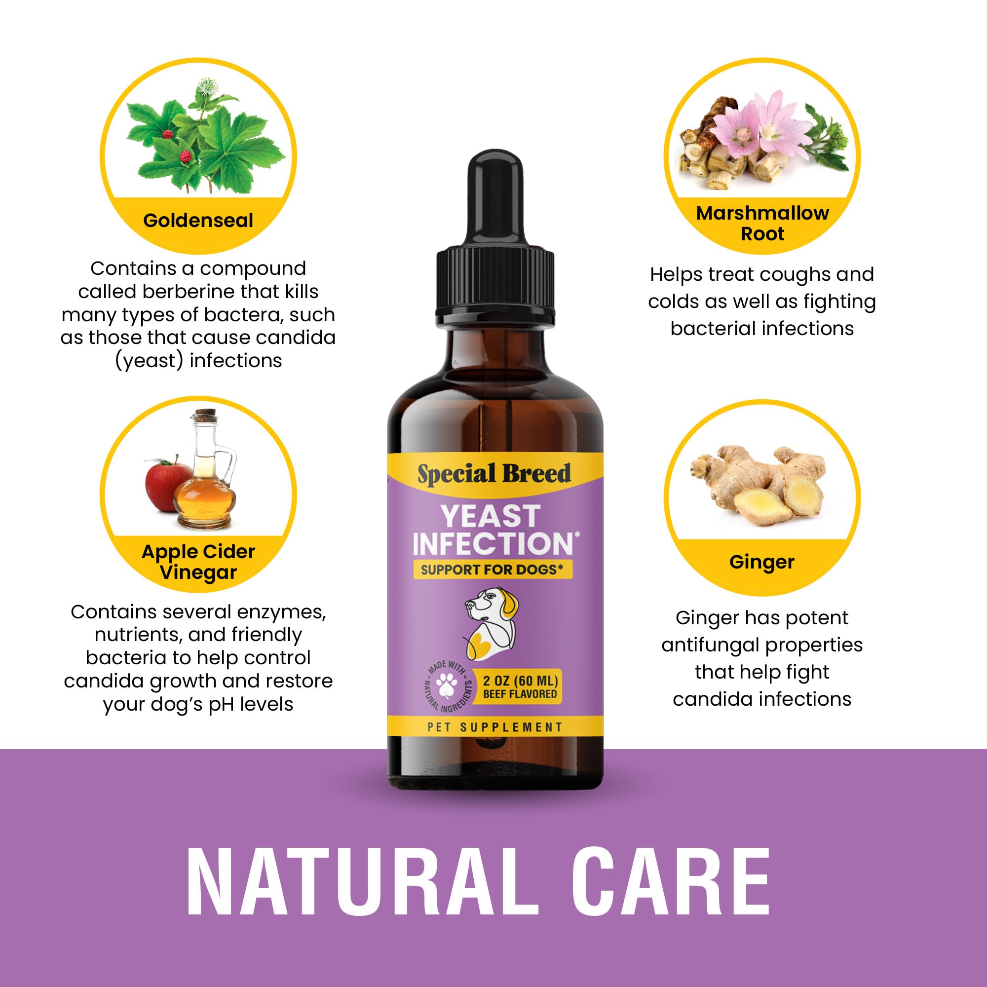 Special Breed Yeast Infection Treatment for Dogs - Soothing Itch Relief, Ear Infection Treatment, Reduces Irritation & Inflammat