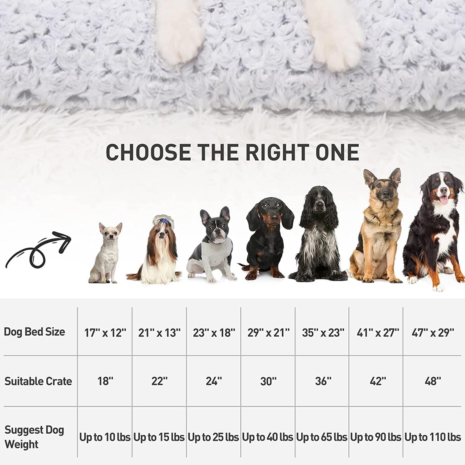 Ksiia Washable Dog Bed Deluxe Plush Dog Crate Beds Comfy Kennel Pad Anti-Slip Pet Sleeping Mat For Large, Jumbo, Medium, Small Dogs Breeds, 53' X 36', Gray