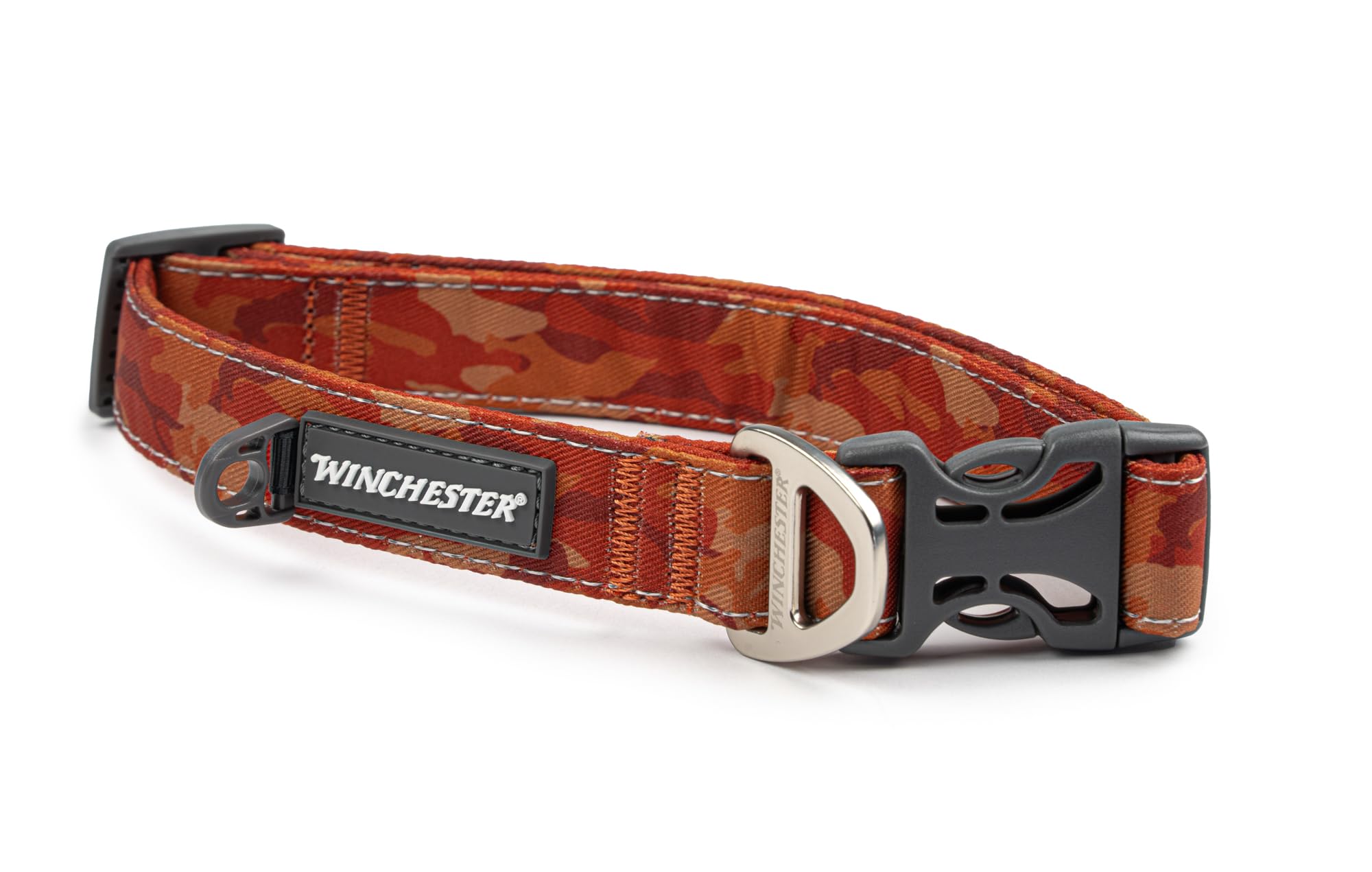 Winchester Printed Designer Dog Collar, Camo, Red, L
