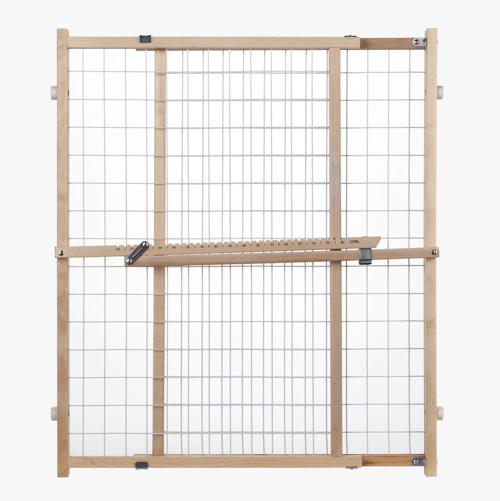 Toddleroo By North States Extra Wide Wire Mesh Wooden Baby Gate: 29.5'-50' Wide. Pressure Mounted Baby Gate For Doorway. (31' Tall, Sustainable Hardwood)