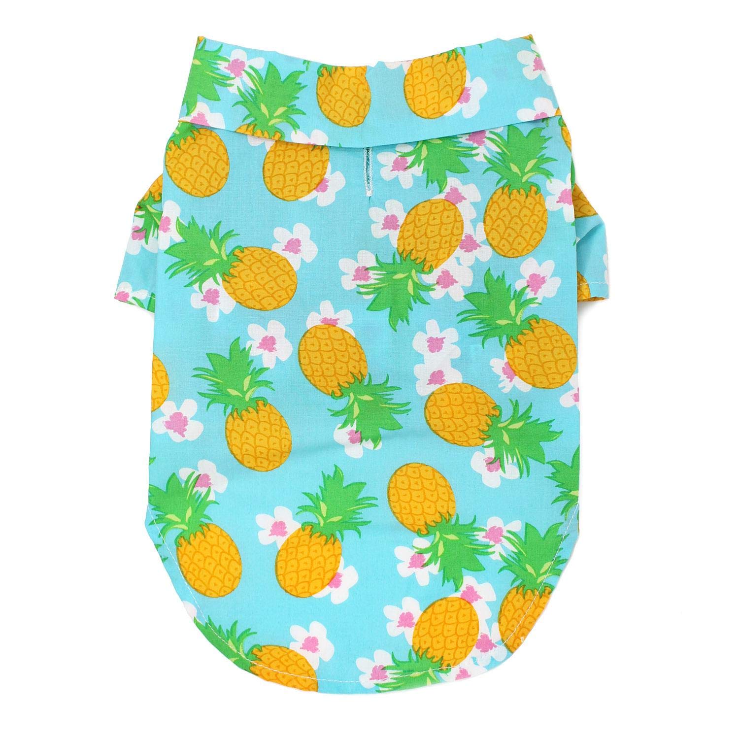 DOGGIE DESIGN Hawaiian Camp Shirt Pineapple Luau