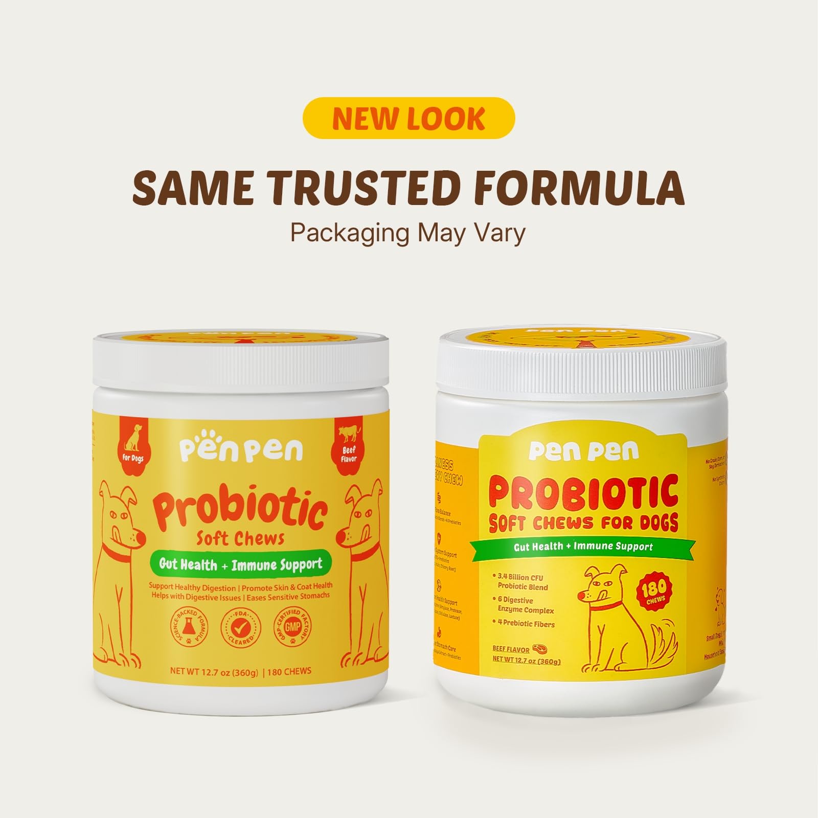 PENPEN Probiotics for Dogs, Dogs Probiotics for Digestive Health, Multi-Probiotic and Enzyme Blend Promote Gut Health & Immune S