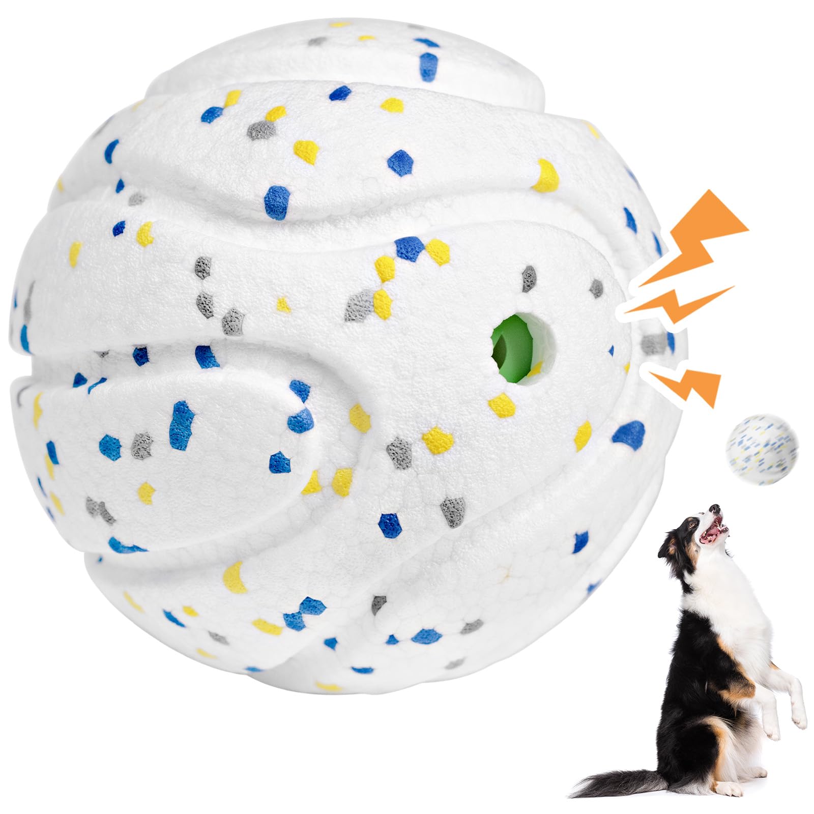 Large Dog Vocal Balls 5 Inch Interactive Squeaky Dogs Balls Tough Chewing Big Dog Ball For Aggressive Chewers Training Teeth Cle