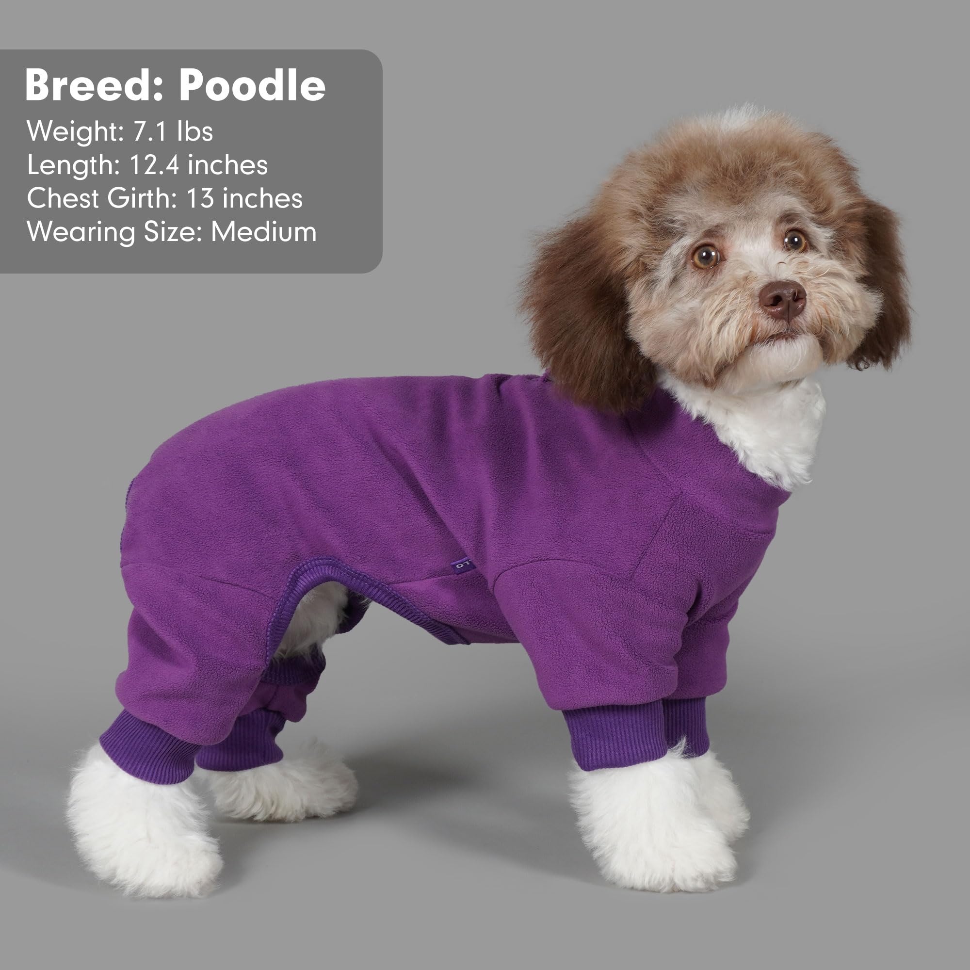 Cyeollo Fleece Dog Pajamas Dog Pjs Jumpsuit Thermal Dog Onesie Stretchable Doggie Coat Warm Dog Clothes For Medium Sized Dogs Ap