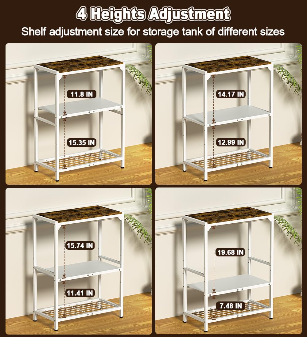 AnBaiMei 20 Gallon Aquarium Stand, Fish Tank Stand with Adjustable 3-Tier Storage Shelf, Heavy Duty Reptile Breeder Turtle Tank