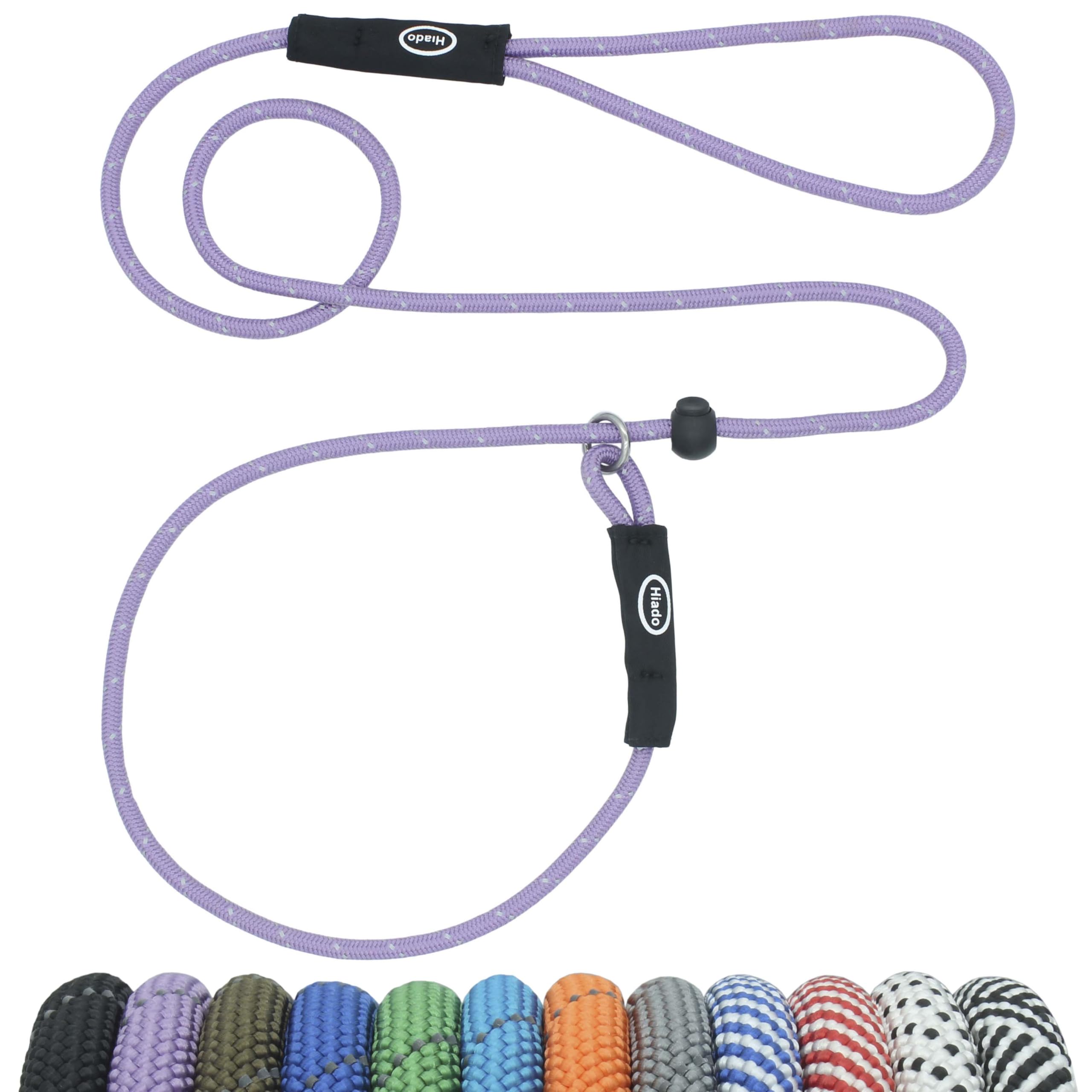 Hiado Slip Lead Dog Leash Reflective Soft With Stopper Loop Rope Training No Pull For Small Medium Dogs 5Ft Lavender