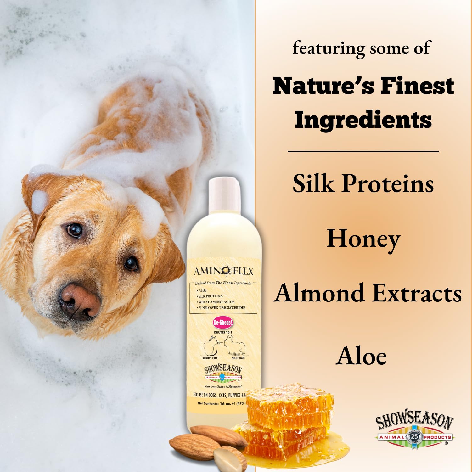 Aminoflex Pet Shampoo 1 Gallon | Cruelty-Free | De-Shedding | Paraben-Free | Biodegradable And Non-Toxic | Made In The Usa
