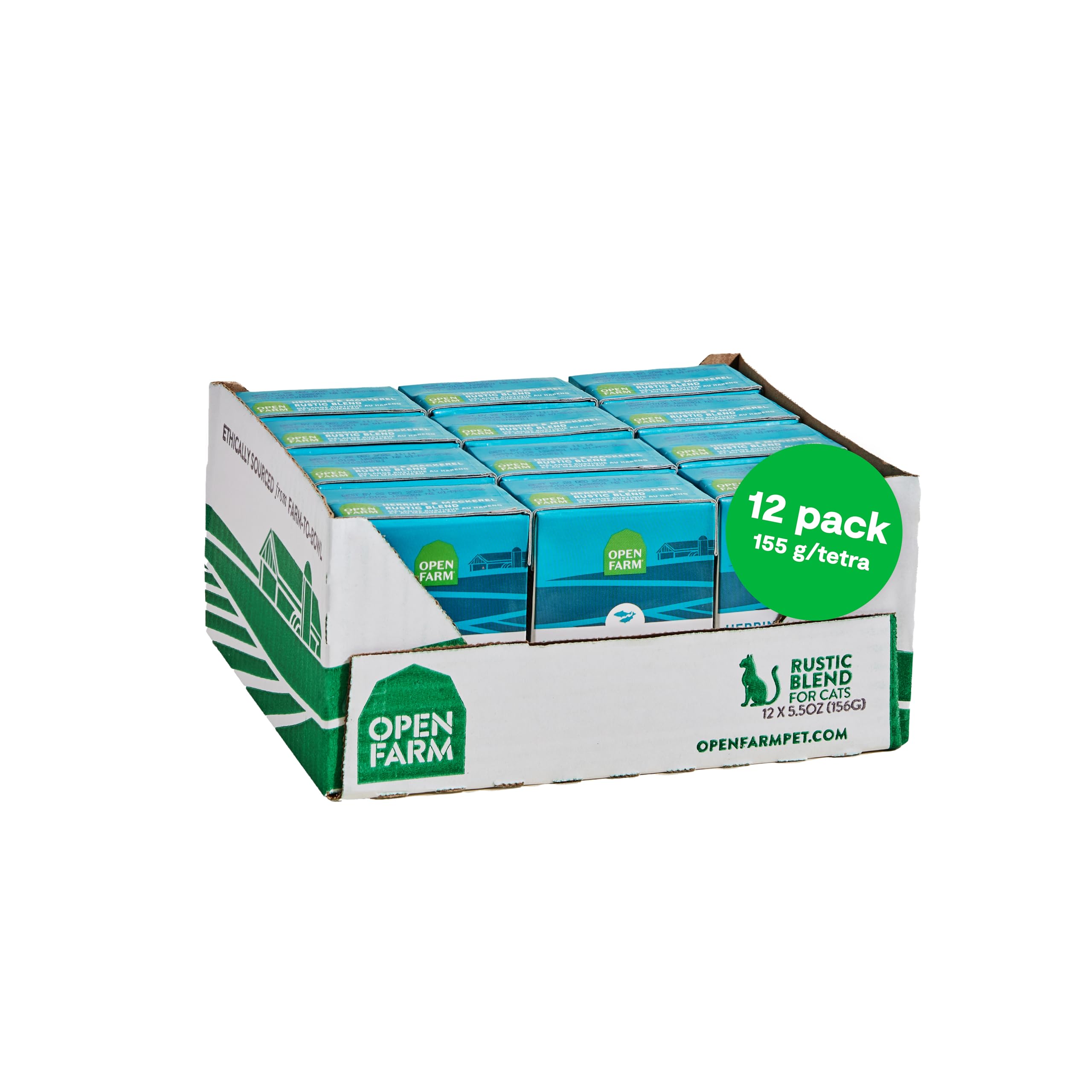 Open Farm Herring & Mackerel Blend Wet Cat Food, Complete Meal or Food Topper with Responsibly Sourced Meat and Superfoods Witho